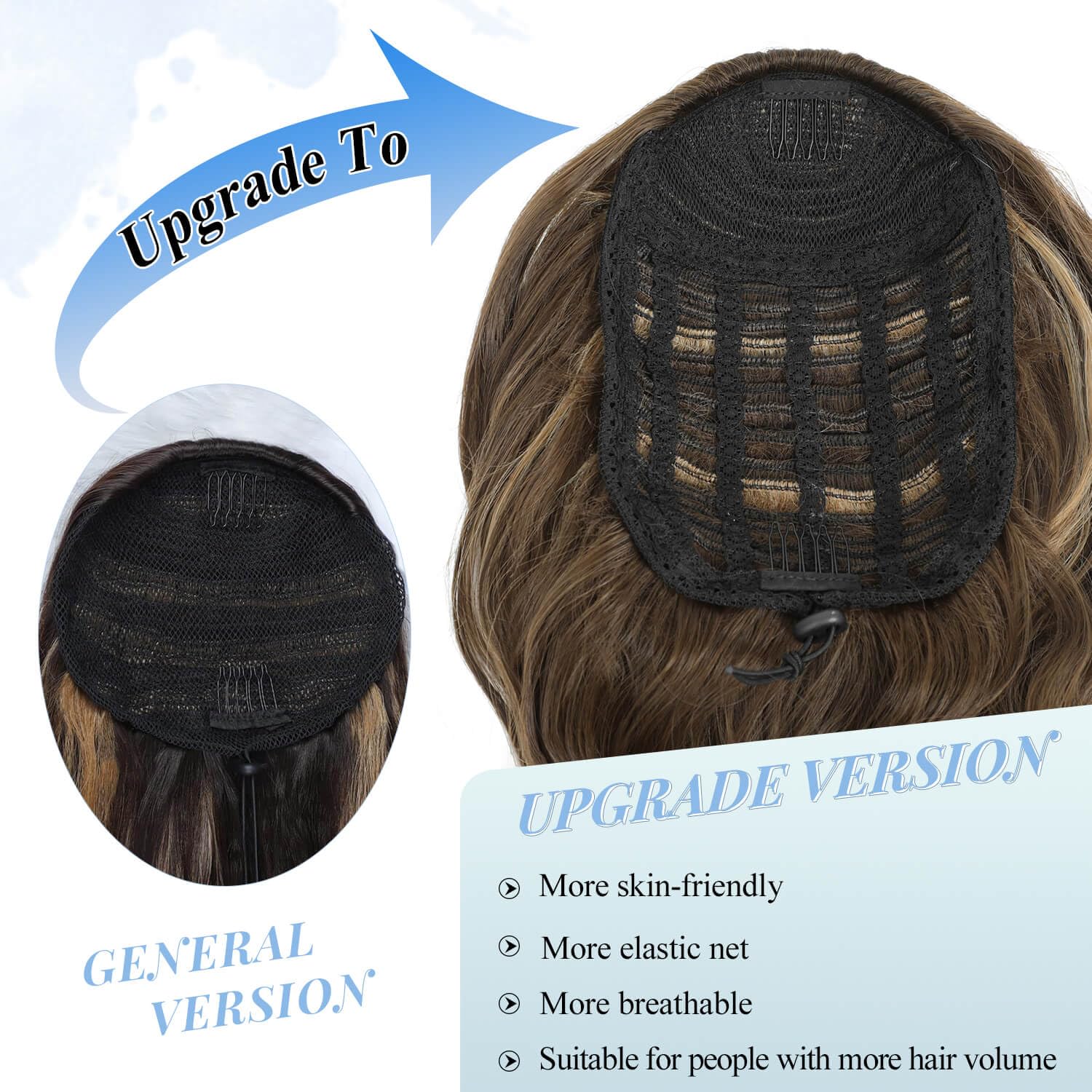 PEONYMEBEAUTY Ponytail Extension,Multi-layered Fluffy Thick Clip in Ponytail Hair Extensions 22" Long Wavy Curly Drawstring Ponytail Natural Soft Synthetic Hair Pieces for Women Clip in Black - Image 2