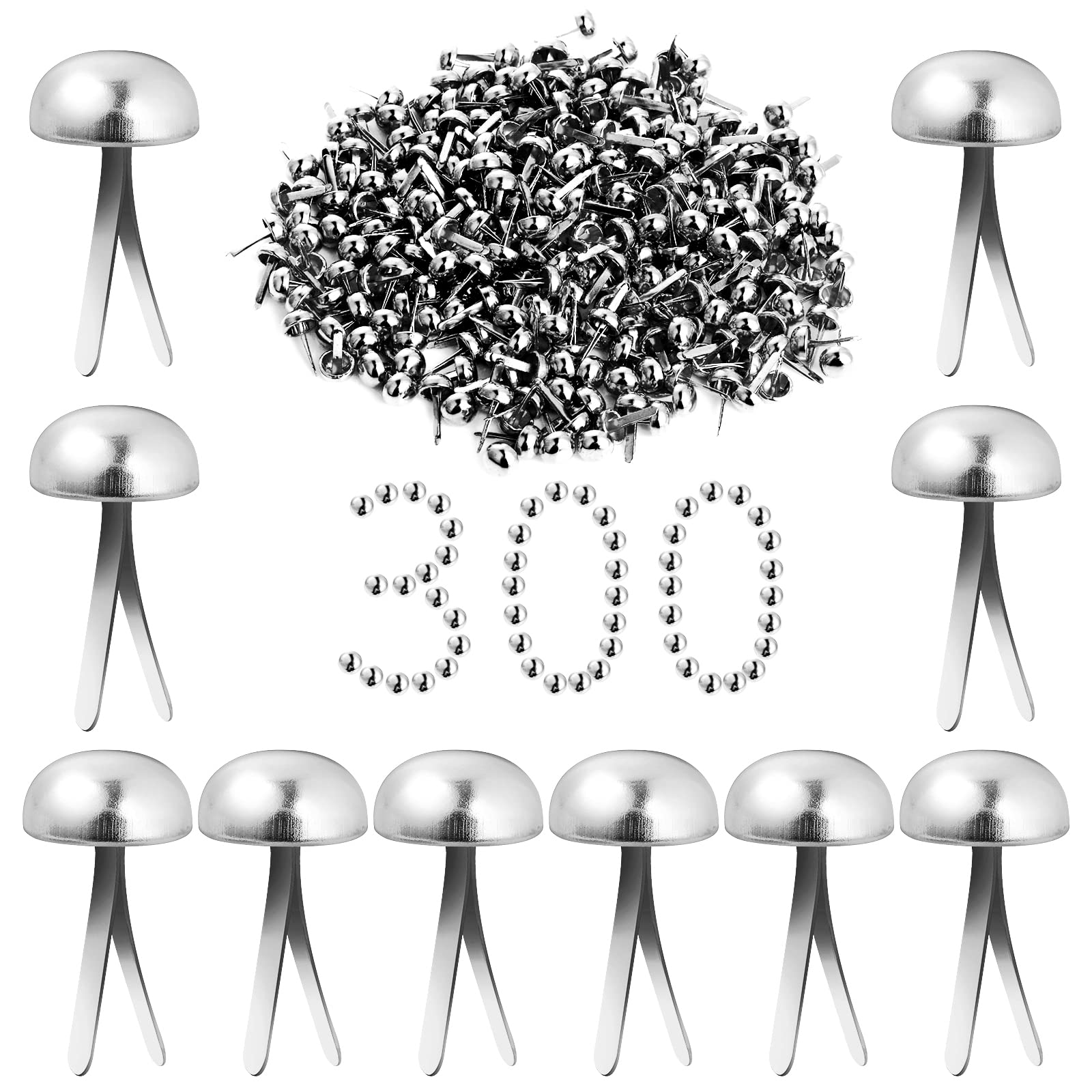 300 Fermagli In Ottone Per Scrapbooking - Mini Brads Dorati 0.3x0.47 Pollici Per Fai Da Te - Foto 7