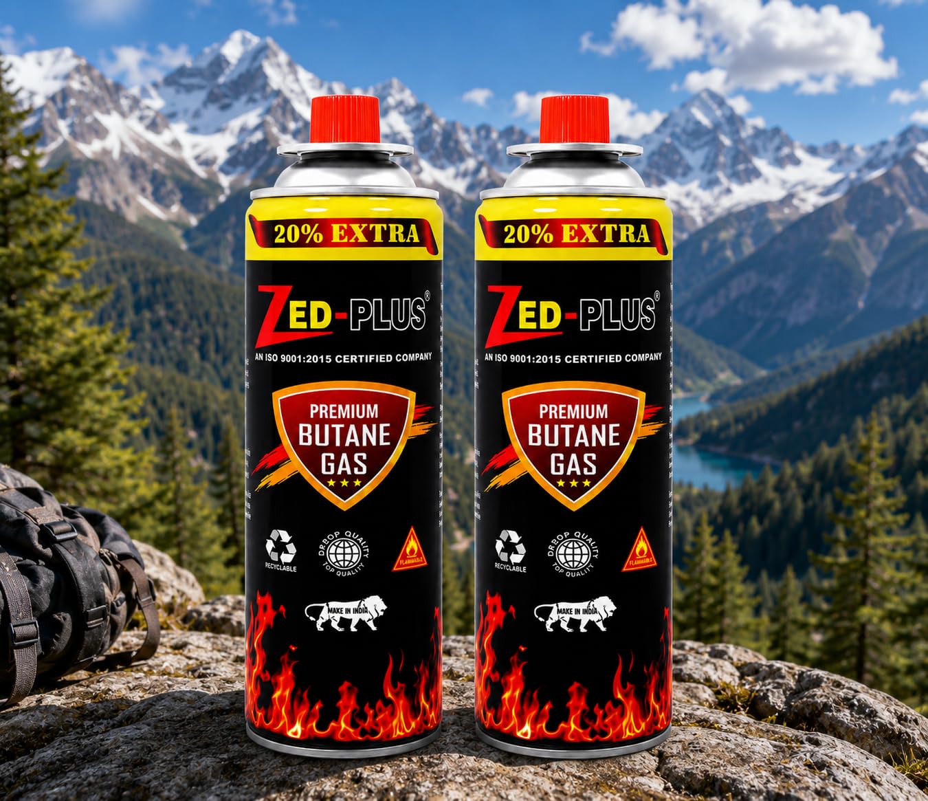 ZED-PLUS® Premium Butane Gas, for Camping Stoves, BBQ Grills and Portable Burners, Recyclable Canister, Pack of 2-picture-43