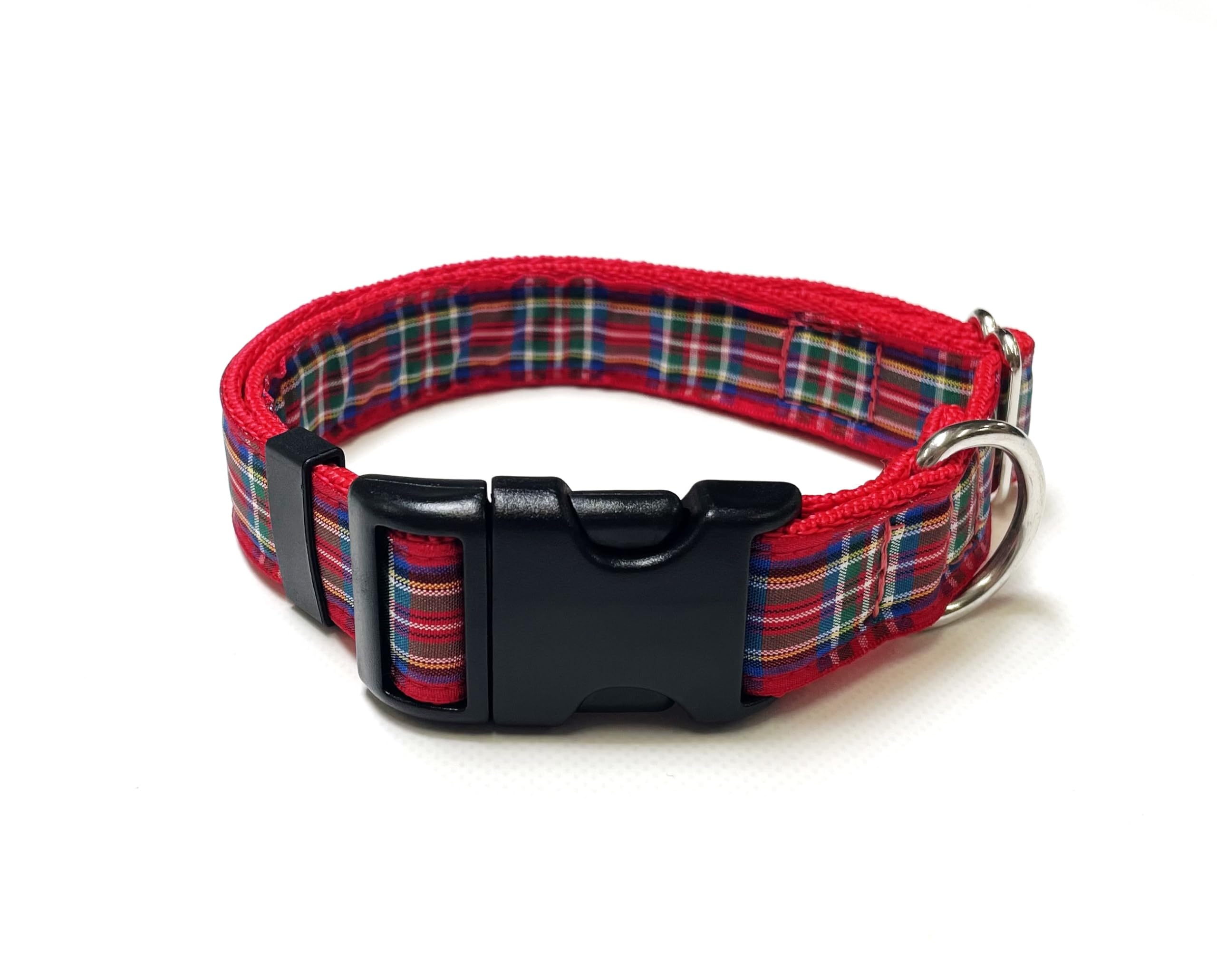 Tartan Dog Collar 25mm Wide Adjustable Comfortable Collar Small Medium Large All Dog Breeds (Large (17" - 27"), 7. Royal Stewart)