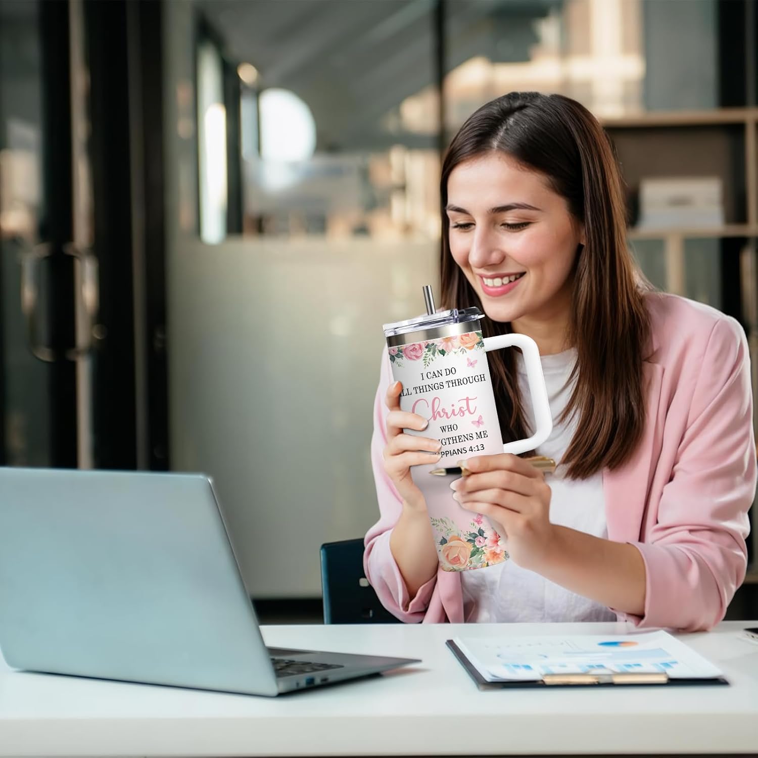 Christian Gifts for Women, 30oz Tumbler with Bible Verse, Christian Tumbler for Women with Straw, Religious Gifts for Her, Inspirational Birthday Christmas Presents for Mom, Sister - Image 6