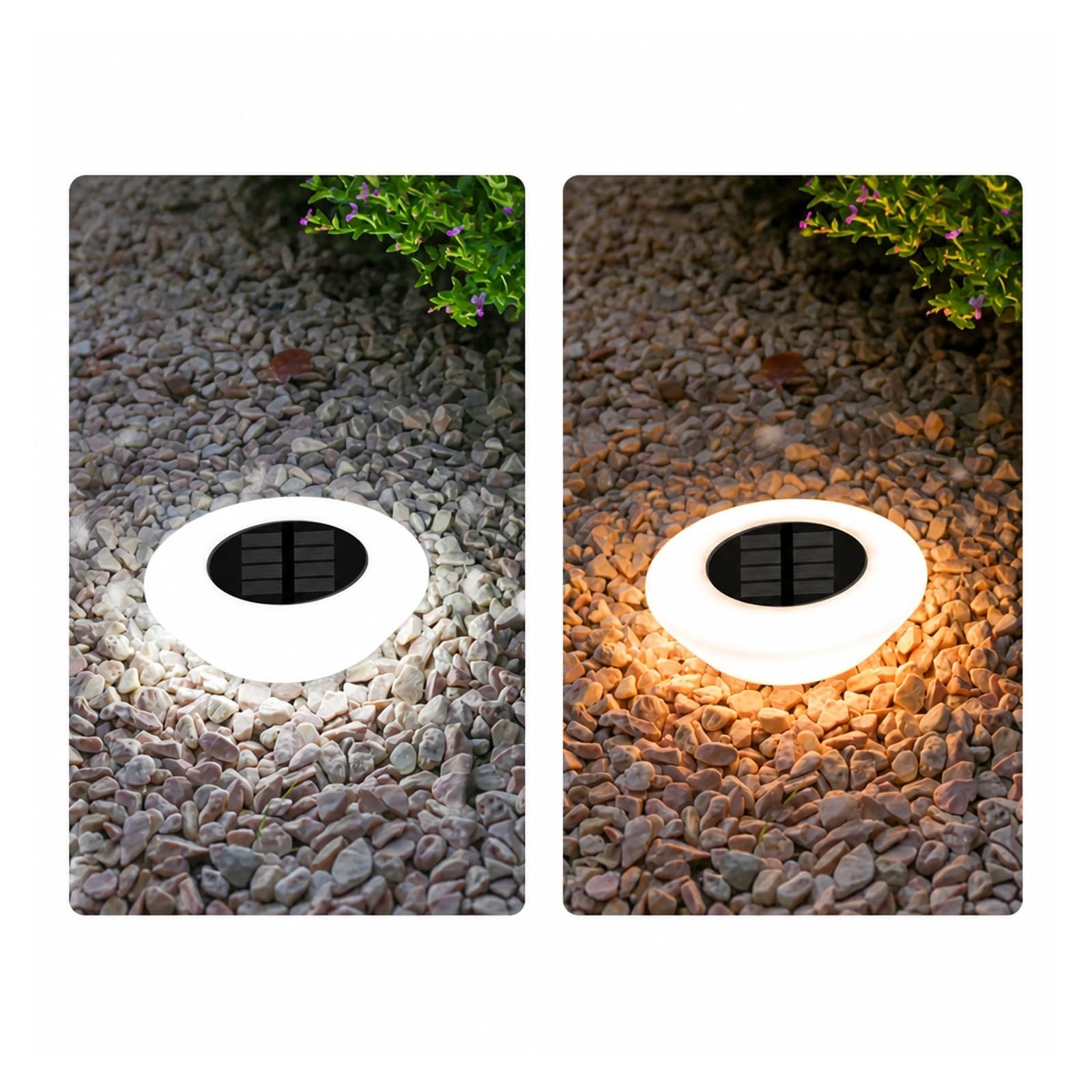 Lampy Solarne Naziemne, 4 Dekoracyjne Wodoodporne Światła Słoneczne Do Ogrodu Na Zewnątrz do ścieżki tarasowej(WHITE)