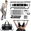 innstar portable home gym 5.0 set bench press chest trainer resistance band set fitness bands strength training with detachable fitness bar for home travel gym