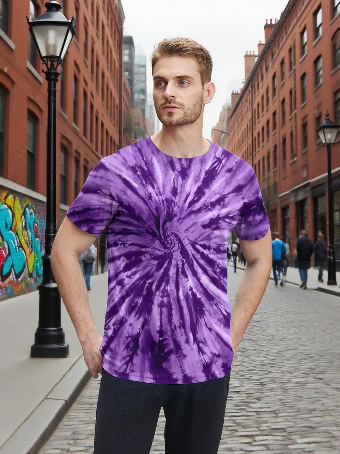 Goodstoworld Men’s Tie-Dye Short Sleeve Colorful T-Shirt - Image 2