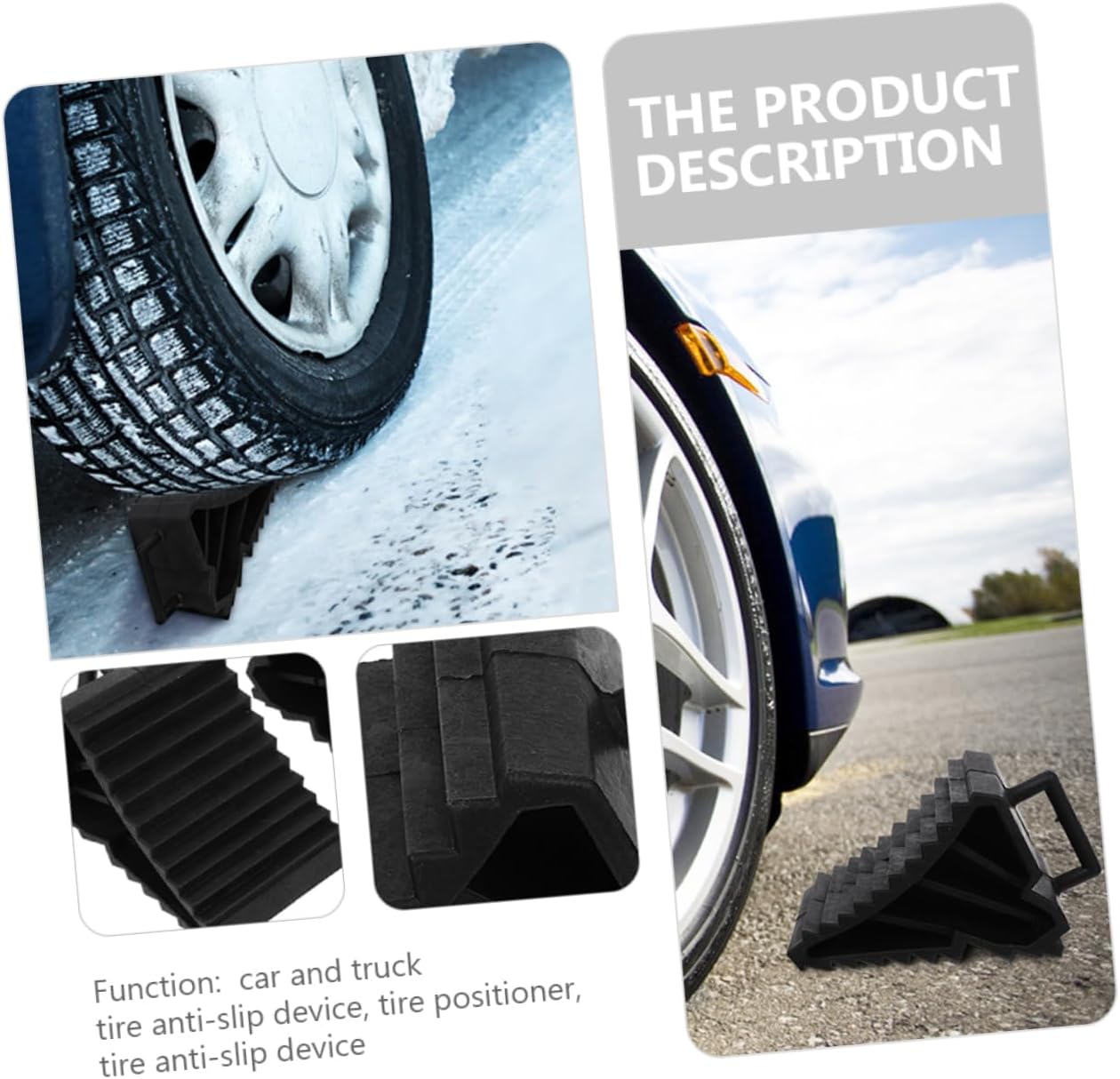 Ciieeo 2pcs Wheel Tire Chocks Non Slip Stabilizer for Trailer Vehicle