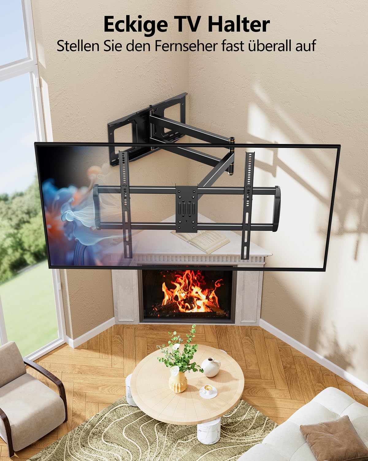TV Wandhalterung mit 1090mm Langem Arm für 42-110 Zoll Fernseher bis 80kg WHYFONE Heavy Duty XXL Fernsehhalterung Wand Schwenkbar 180° Drehbare Ausfahren Wandhalterung Fernseher Max. VESA 900x600mm