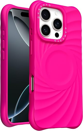 ORNARTO Vortuxe for iPhone 16 Pro Case, Fit for MagSafe, Hot Pink | Premium Liquid Silicone, 2X MIL-STD Drop Protection, Reinforced Corners, Camera Button Control, Sleek Aesthetic Design