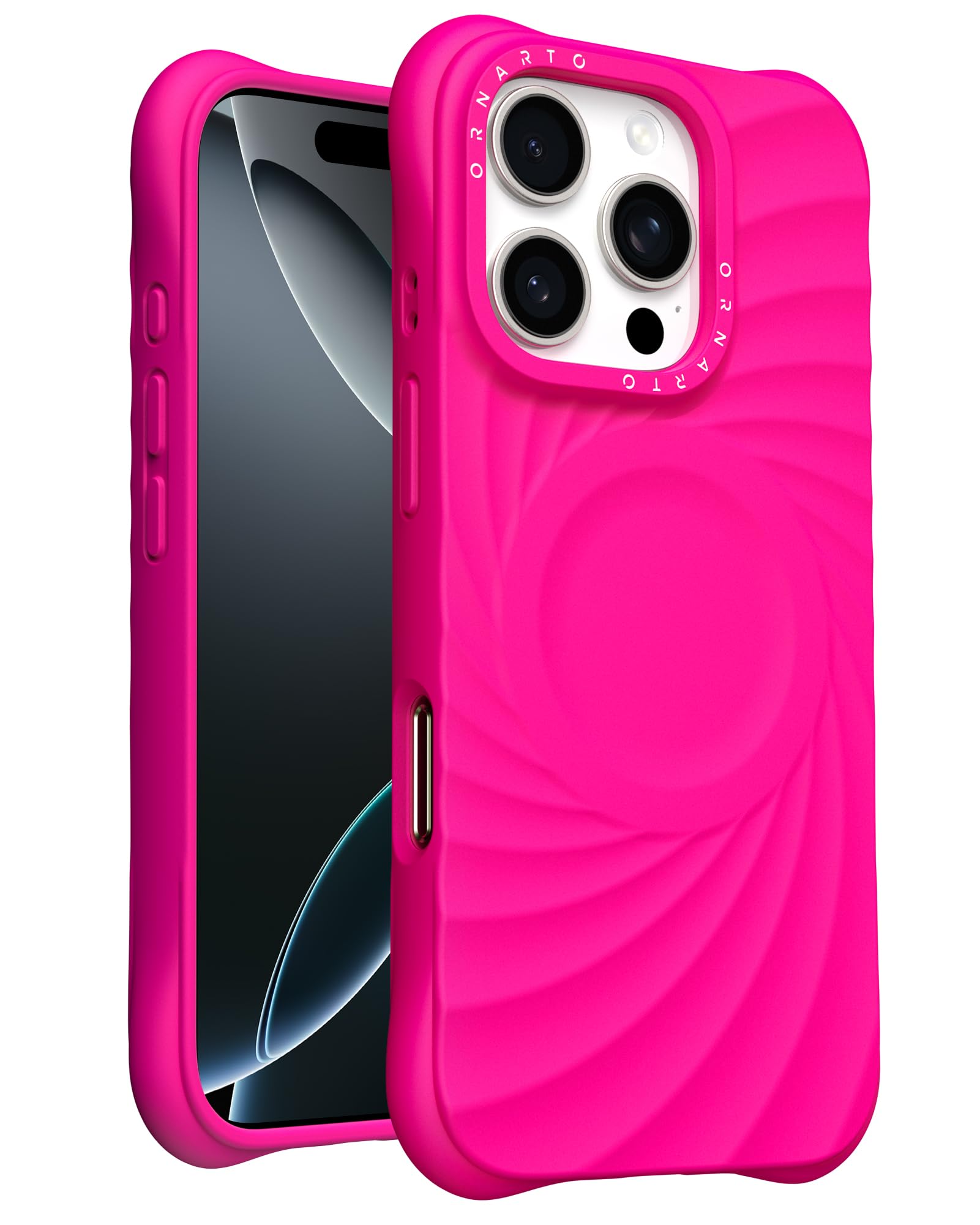 ORNARTO Cover Per IPhone 16 Pro [Compatibile Magsafe] – Protezione Militare Anticaduta Con Retro Trasparente E Air Cushion – Colore Rosa