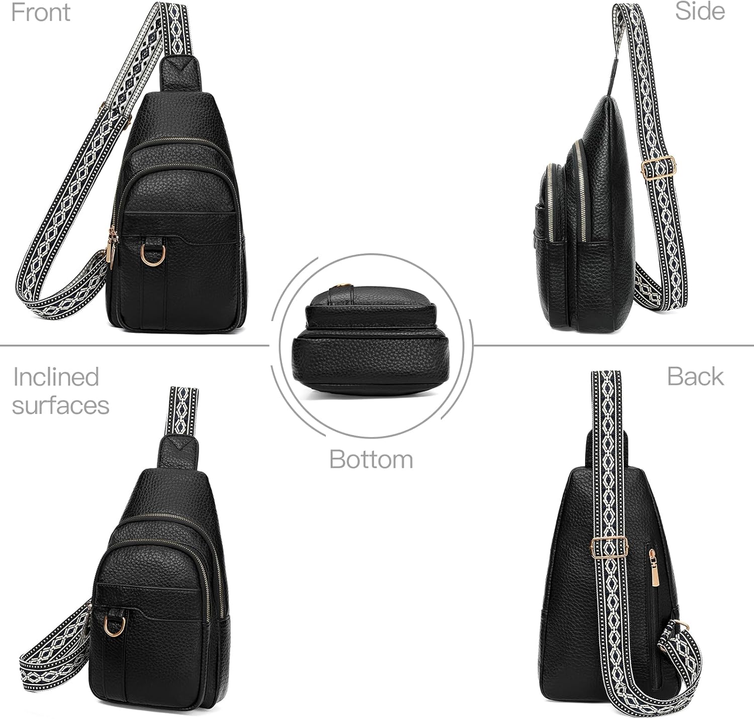 GAEKEAO Sling Bag for Women Crossbody Bags Fanny Pack Vegan Leather Chest Bag Travel Shoulder Belt Purse Backpack Gifts - Image 6