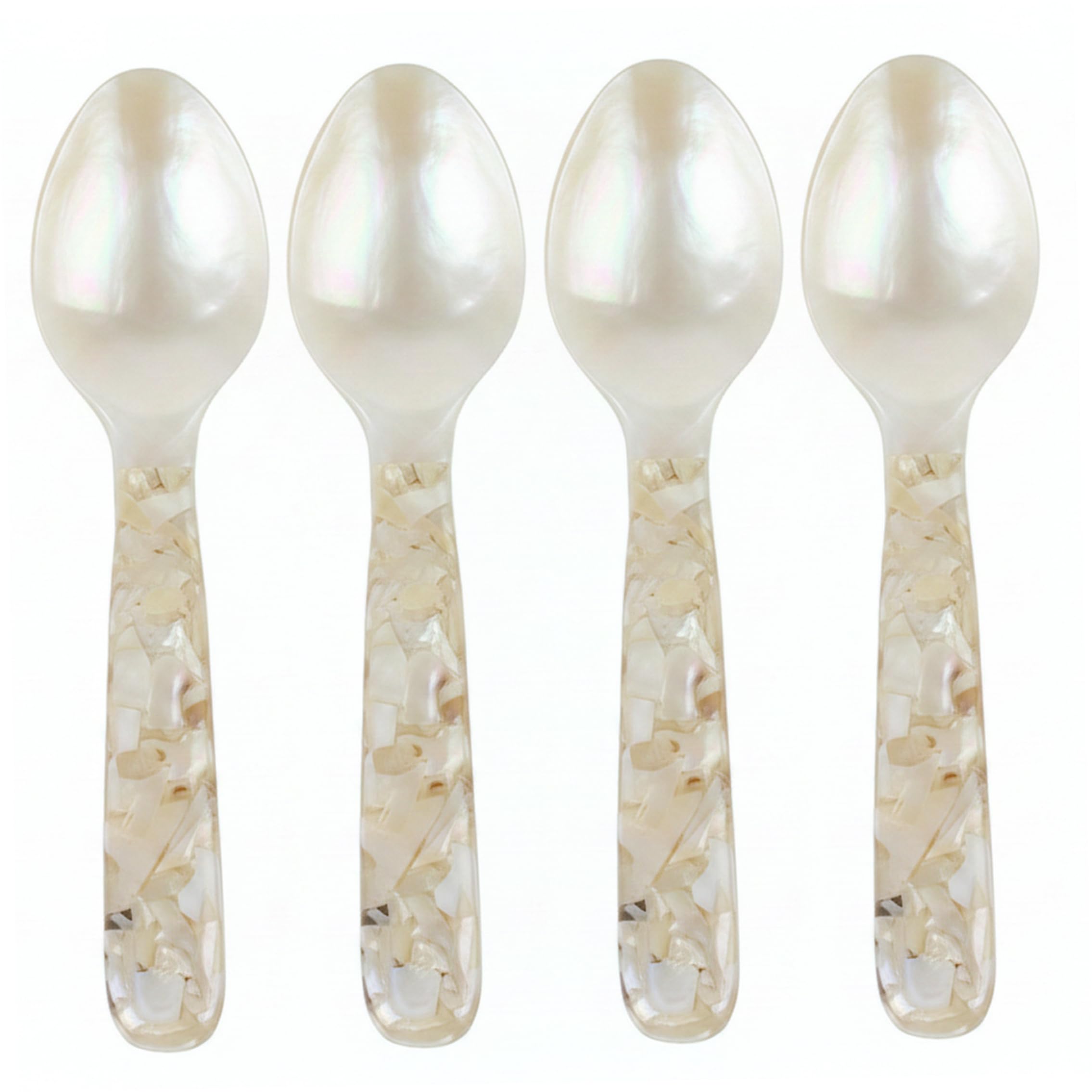 Ameble Coffee Spoon, 4-piece 6.3 Inch Natural Coffee Spoons Set, Cute Tea & Dessert Spoons With Floral Handle, 16cm Large Demitasse, tea, espresso, spoon, demitasse