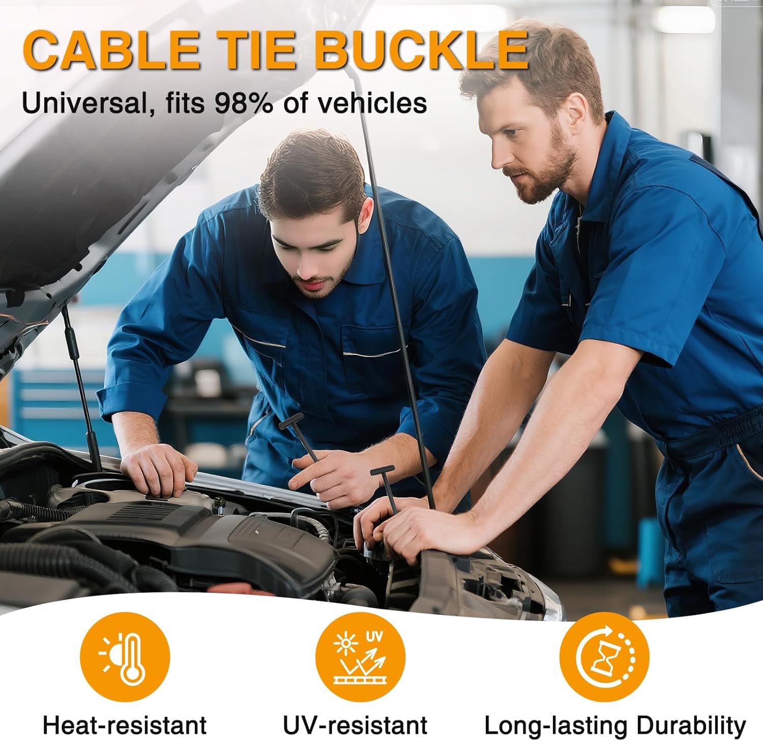 100 pcs Upgraded Nylon Universal Cable Tie Buckles,Nylon Zip Ties Clips with Buttoned,Cable Tie Thicker and Wider T-Shaped Head Design,Car Zipper Clips for Car Fender Bumper Trunk Home Use (100)