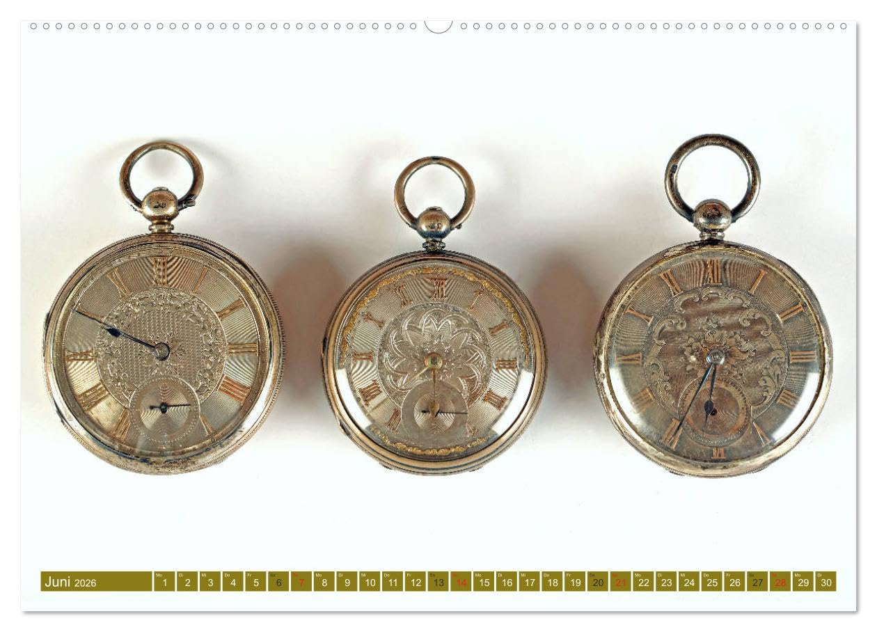 Taschenuhren (hochwertiger Premium Wandkalender 2026 DIN A2 quer), Kunstdruck in Hochglanz: Der Kalender für Liebhaber und Sammler von Taschenuhren. (CALVENDO Hobbys)