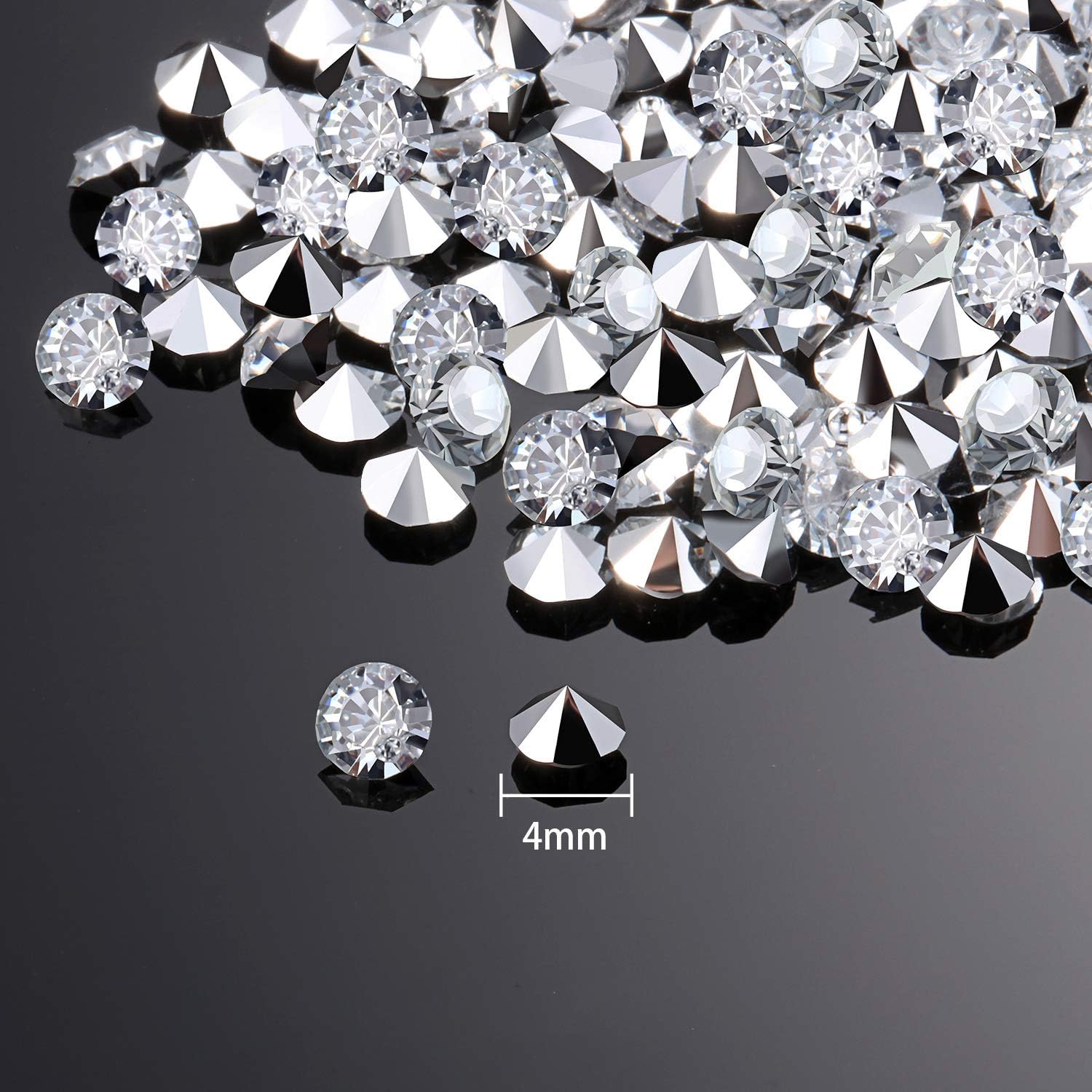 10000 Clear Wedding Table Scatter Confetti Crystals Acrylic Diamonds Rhinestones for Table Centerpiece Decorations Wedding Decorations Bridal Shower Decorations Vase Beads (Silver, 4 MM) - Image 2