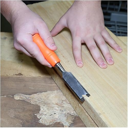 Miniatura 7 de Buck Brothers 120203K - Juego de cinceles de madera de 3 piezas con asas de acetato, cinceles de 1/2 pulgada, 3/4 pulgadas, 1 pulgada incluidos,