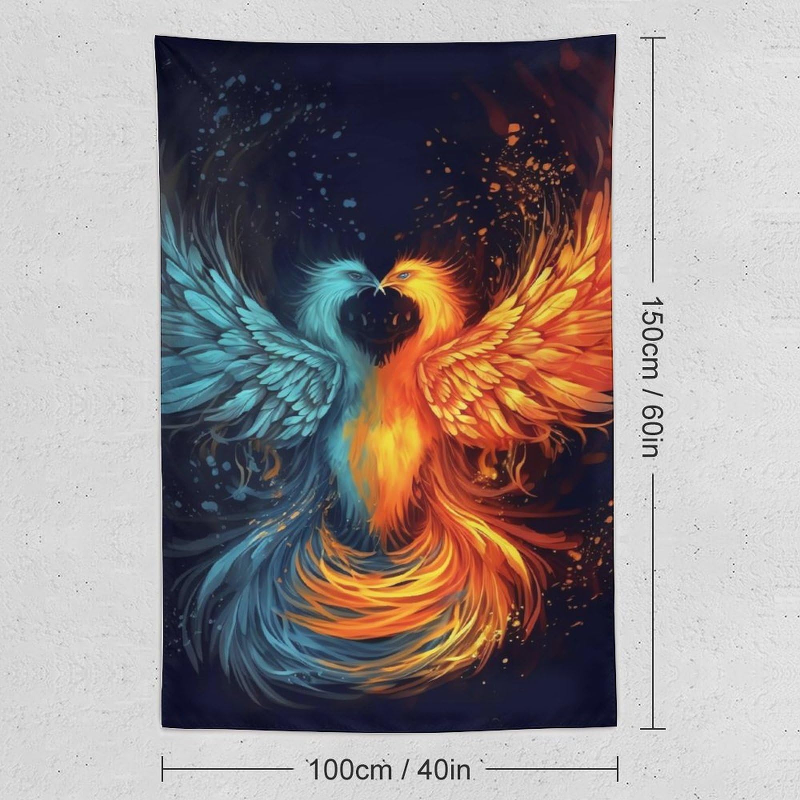 Amazon.co.jp: GFLFMXZW Fire And Water Phoenix タペストリー 40