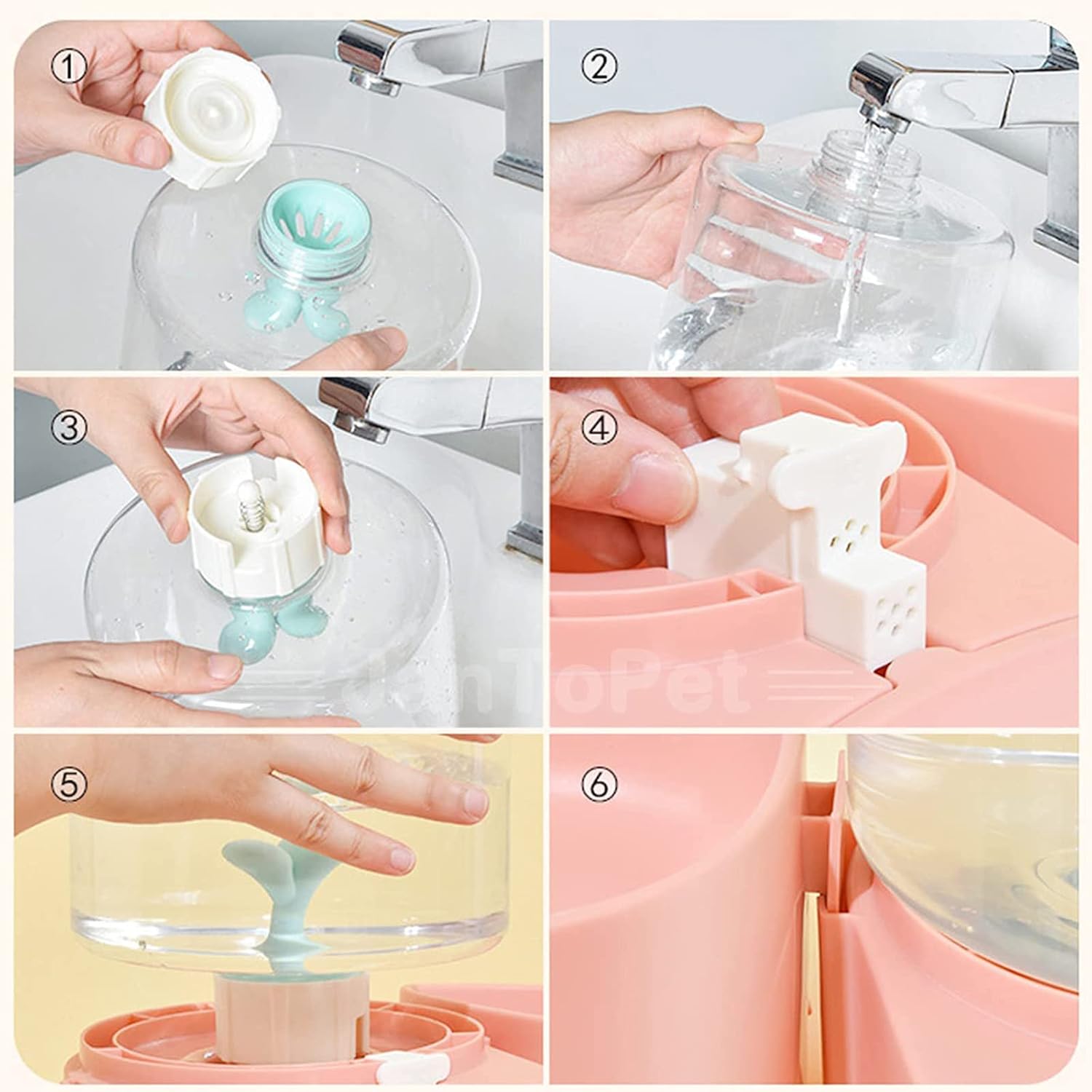 Pet Automatic Drinking Bottles,2&3-In1 Water Feeder Bowl Removable Automatic Water Dispenser Pet Feeder for Small Medium Dog Cat