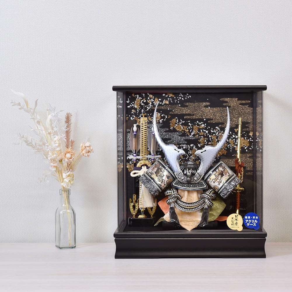 送込高級五月人形竹麻呂作京甲冑 兜飾り前立て龍は水晶付 鎧櫃 端午の