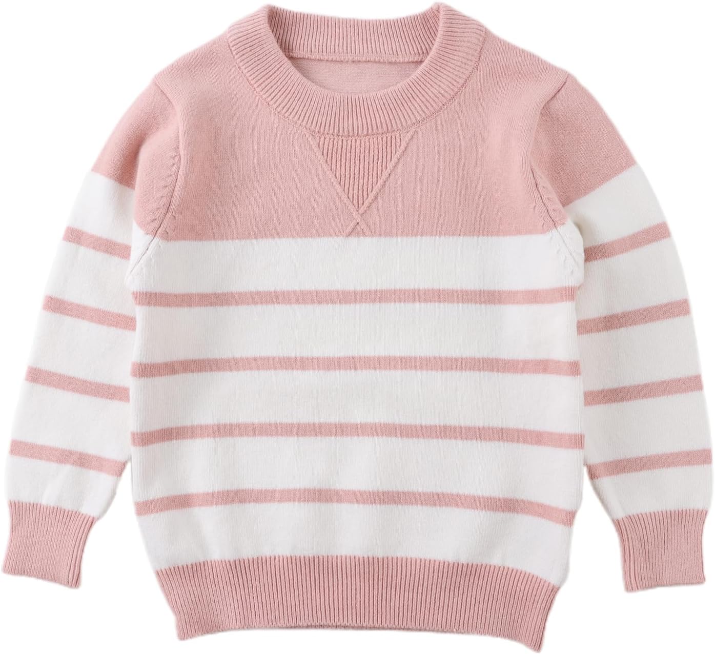 Peecabe Toddler Baby Cable Knit Sweater for Boys Long Sleeve Crewneck Striped Cotton Pullover Sweatshirt Fall Winter 1-5T
