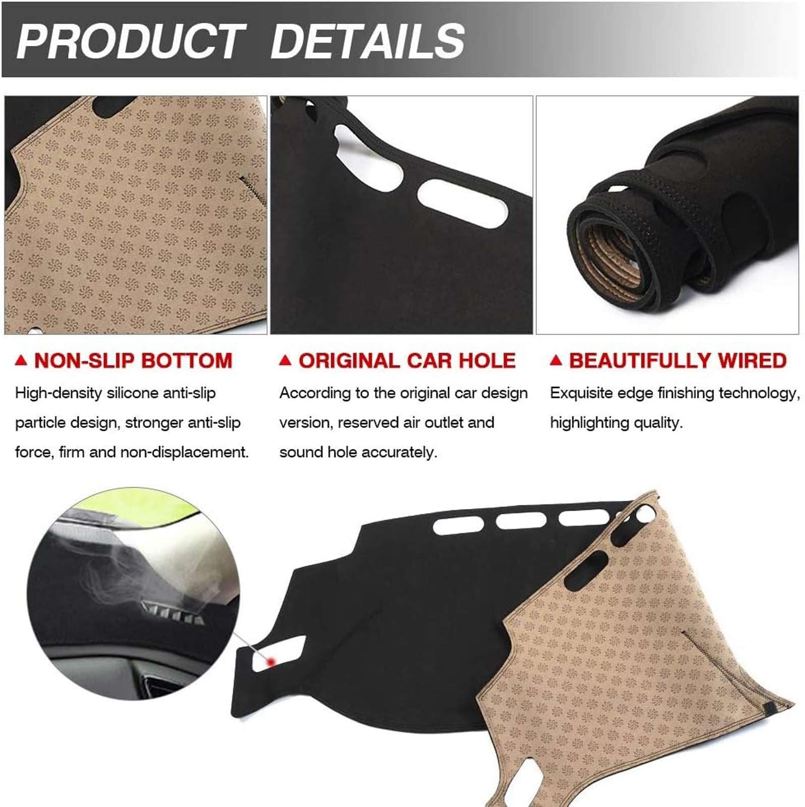 LXURY Alfombrilla Protectora para salpicadero de Coche, Compatible con Toyota Corolla Verso Spacio 2005-2009.