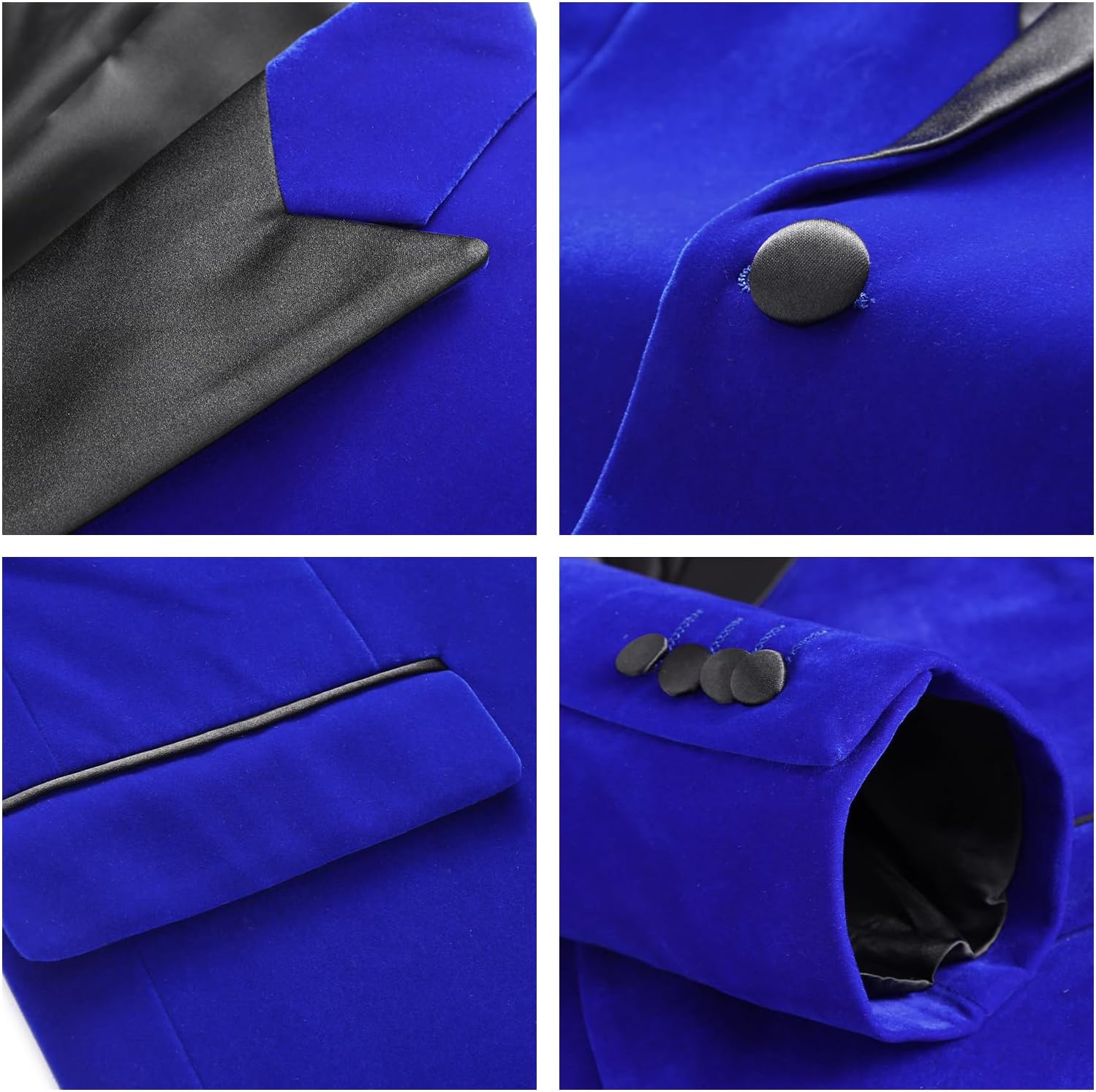 Mens Velvet Suits 2 Piece Slim Fit for Men Tuxedo Blazer Peaked Lapel One Button Wedding Dinner Jacket & Pants Suits - Image 6