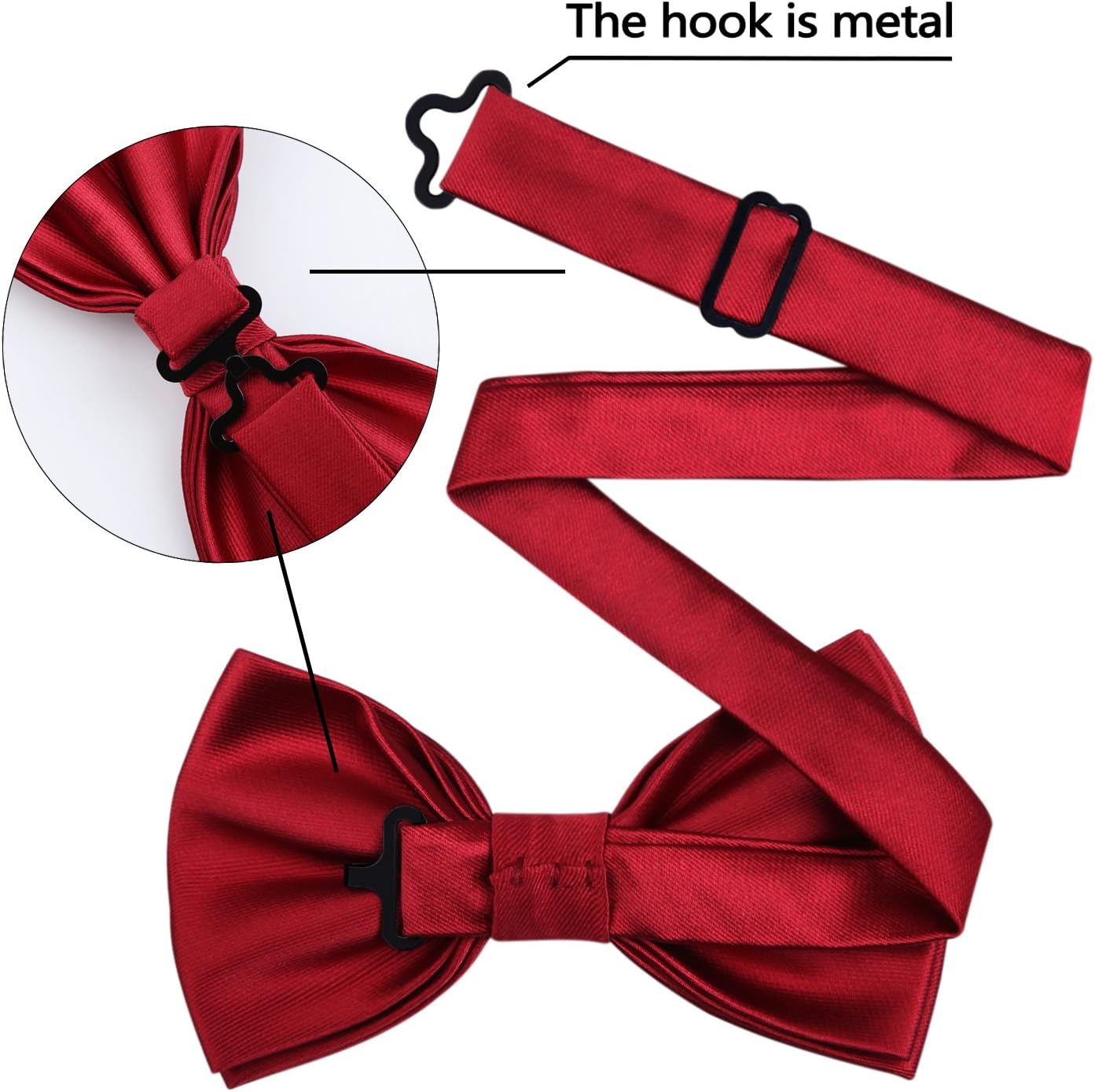 Alizeal Multicolored Silk Solid Cummerbund for Mens Gift Bow Tie Set - Image 7