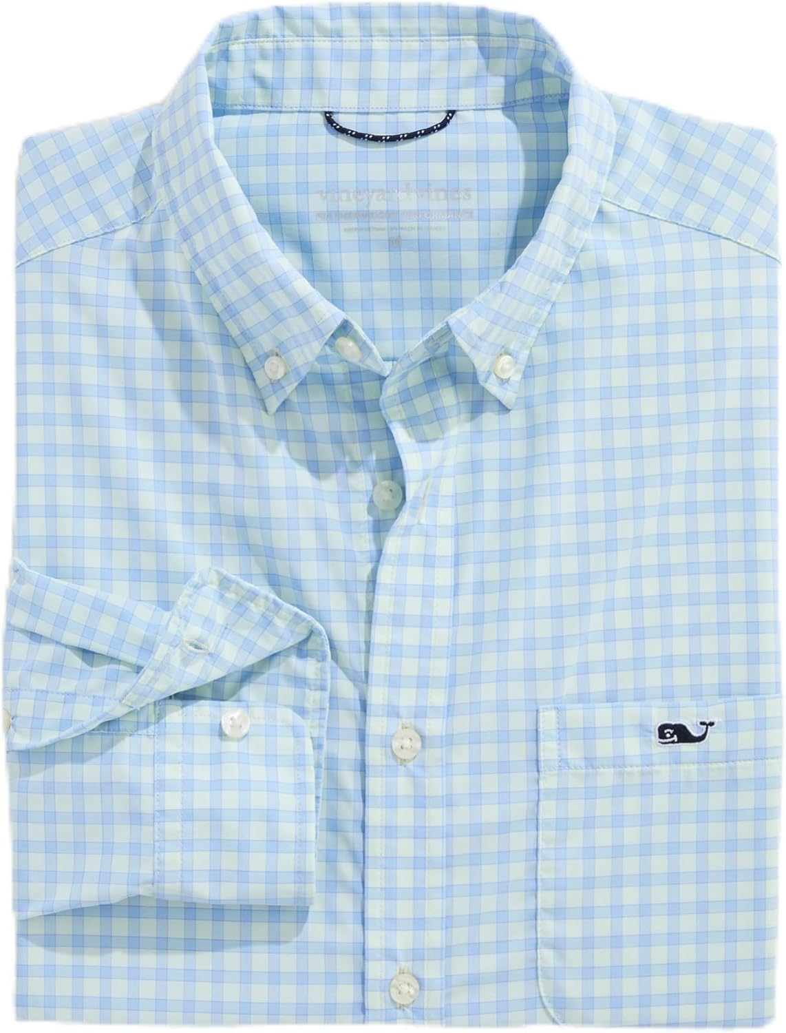 Vineyard Vines Men's Lemon Shark Gingham Featherweight Performance Shirt