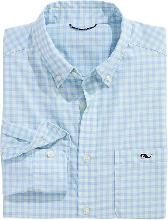 Vineyard Vines Men's Lemon Shark Gingham Featherweight Performance Shirt Lemon Shark Gingham Featherweight Performance Shirt