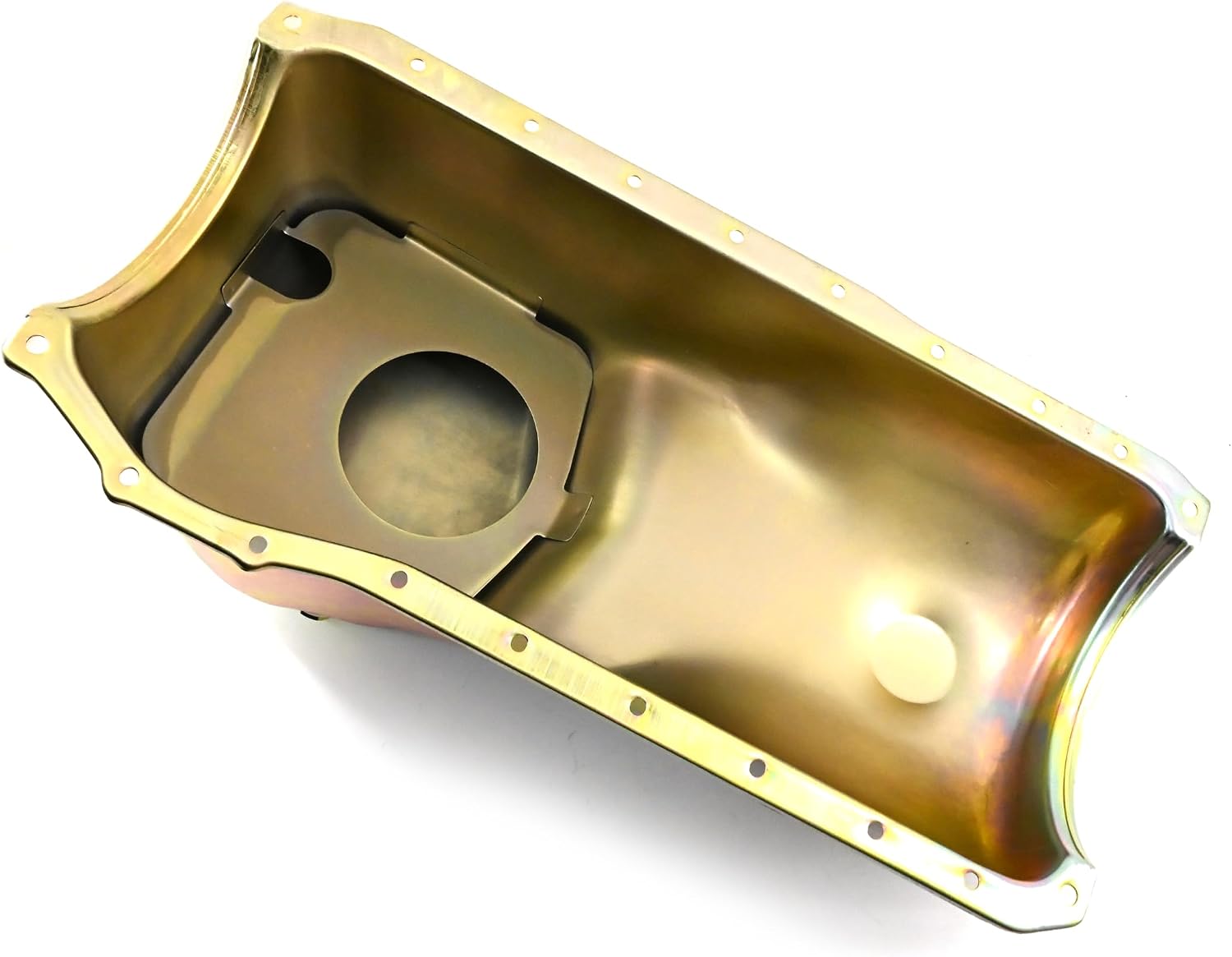 Steel Oil Pan Fits 1970–82 Ford SB 351C-351M-400 – Stock Capacity – Front Sump – Zinc Finish