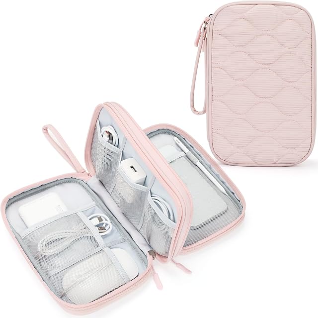 Skycase Tech Pouch - Lightweight Electronics Organizer Travel Case - Double Layers Cable Organizer - All-in-One Storage Bag for Charger, Cord, Phone, Flash Drive, Essentials - XL