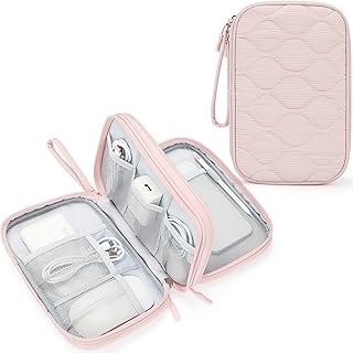 Skycase Tech Pouch - Lightweight Electronics Organizer Travel Case, Double Layers Travel Cable Organizer, All-in-One Storage Bag for Charger, Cord, Phone, Flash Drive, Accessories