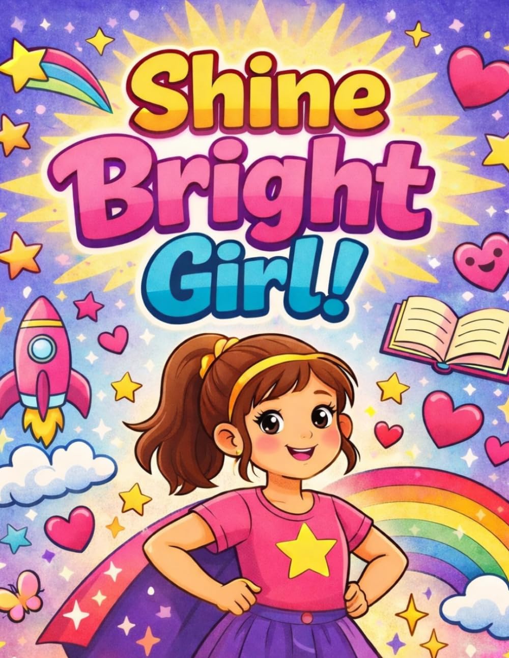 Shine Bright Girl!: A positive affirmations coloring book for girls ages 10-13 to build confidence, kindness and self-love
