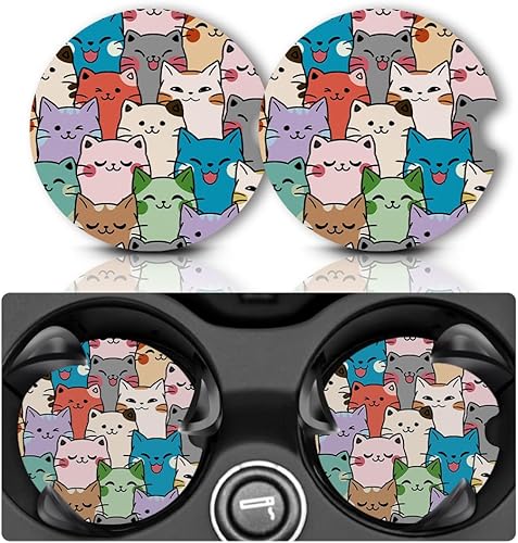 Posavasos de automóvil para portavasos de automóvil, bonitos accesorios de automóvil para interior de mujer, 2 posavasos para automóvil, tapete de