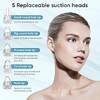 Vista 4 de Blackhead Remover Pore Vacuum for Face & Nose – Deep Cleansing Blackhead Remover Tools with 3 Suction Levels, 5 Replaceable Tips, USB Rechargeable