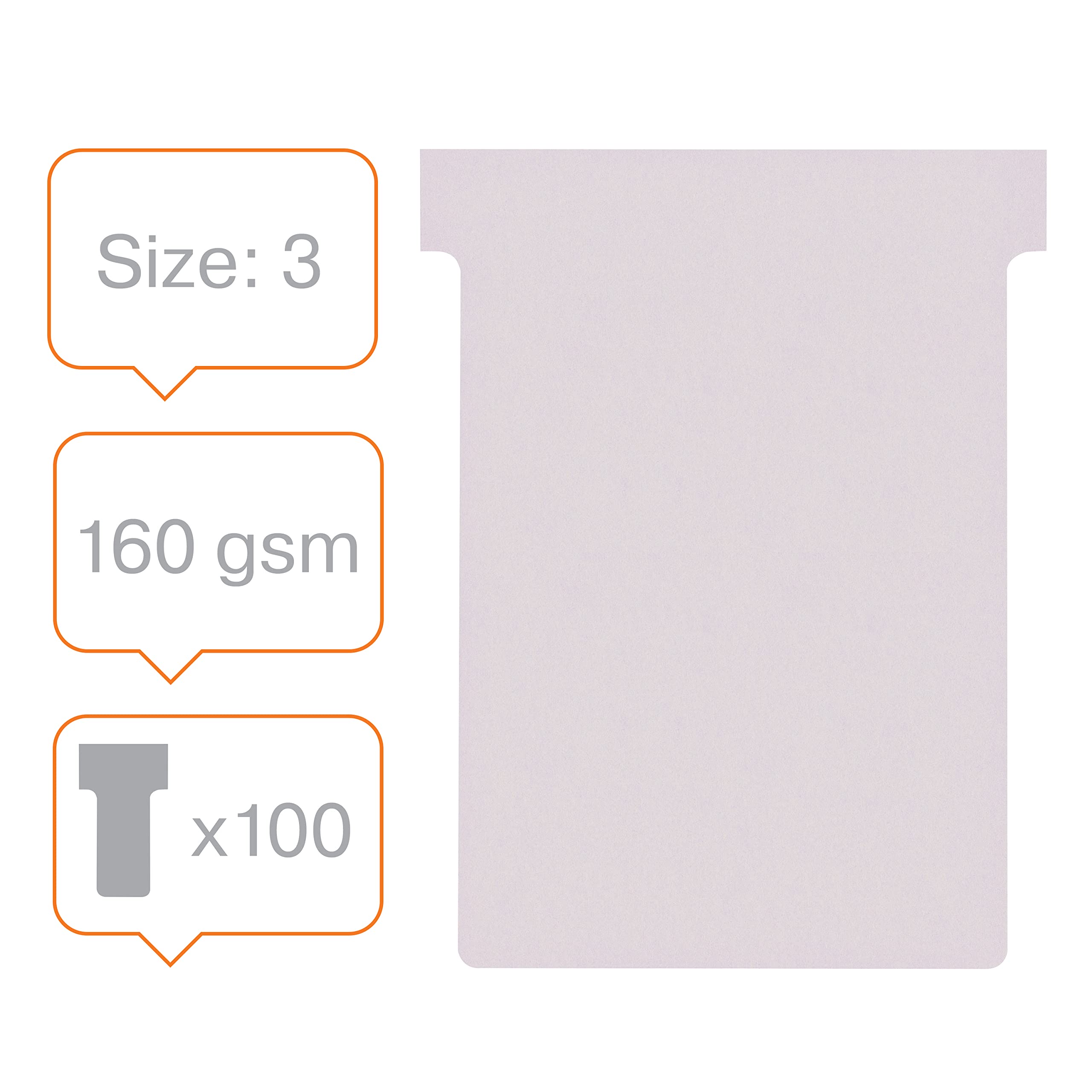 Nobo Lot de 100 fiches T pour planning Indice 3 Violet