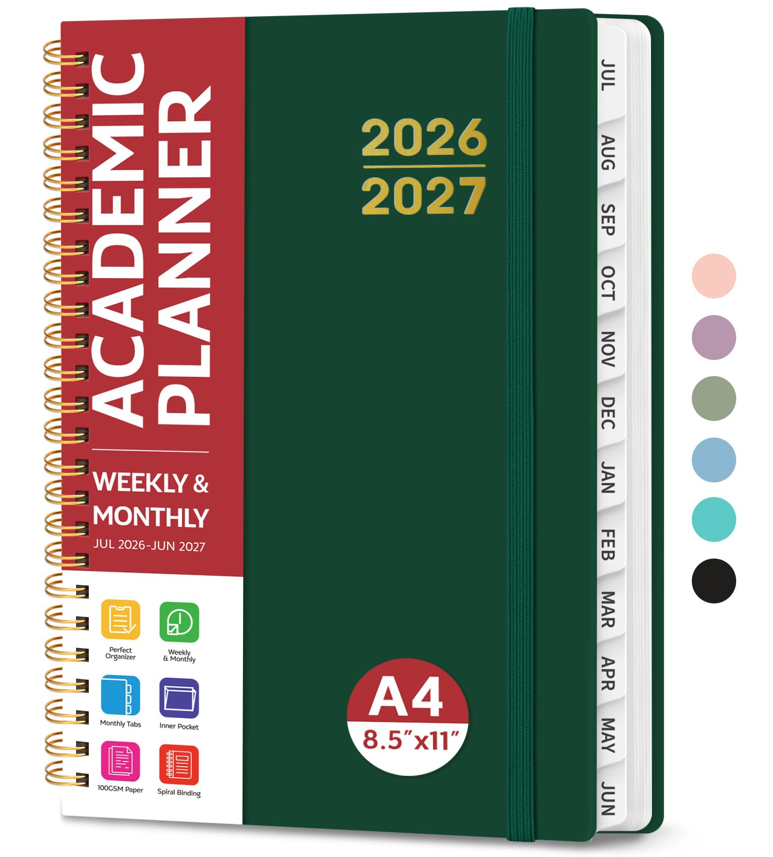 Taja Planner 2026-2027, Jul 2026-Jun 2027 Monthly & Weekly Calendar Book