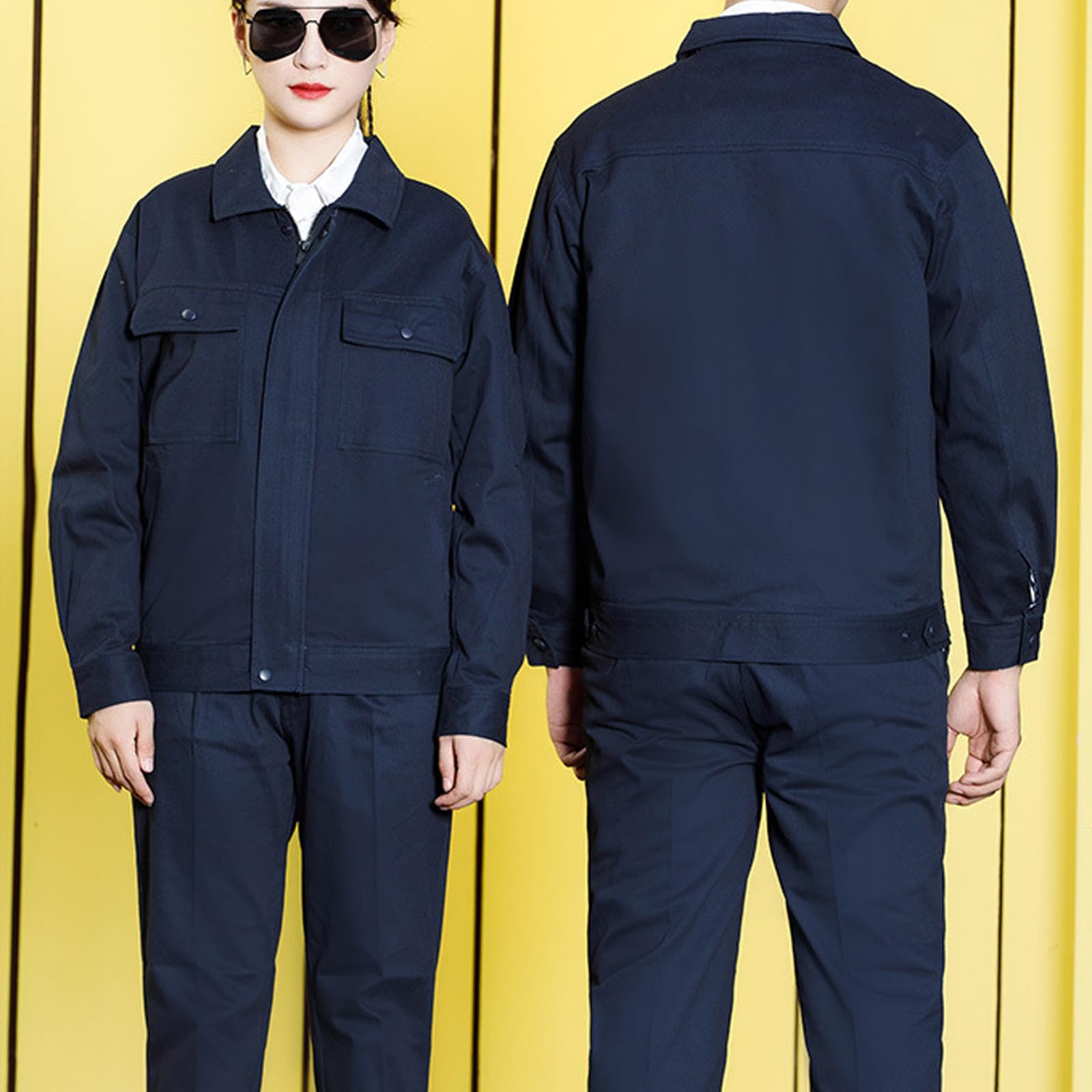 Salopette Pour Hommes Et Femmes Coton À Manches Longues Combinaisons Zip-Front Coverall Workwear Coton Anti Statique Vêtements De Travail
