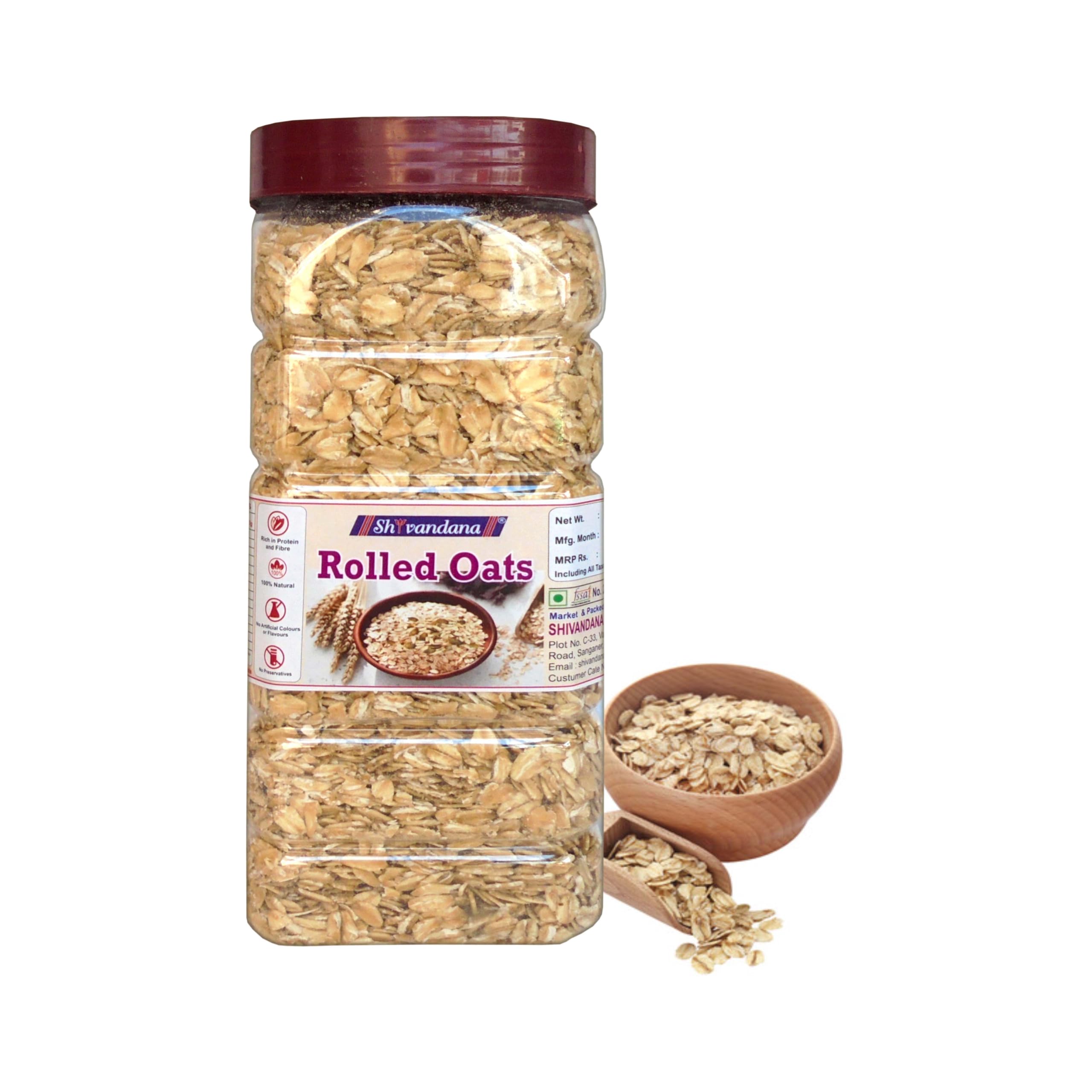 SHIVANDANA Premium Quailty Rolled Oats 500g - Rolled Oats for Weight Management | Rich in Protein | Gluten free Oats | High Fibre Breakfast | 100% Wholegrain Oats-image-36