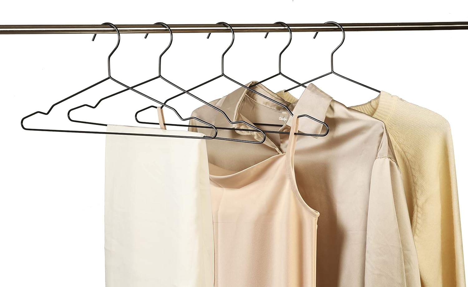 16.5" Heavy Duty Matte Black Metal Hangers 20 Pack, Wire Black Clothes Hangers for Coat Suit, Shirts, Dress, Pants，Camisole Wedding Dress (Black, 20Pack)