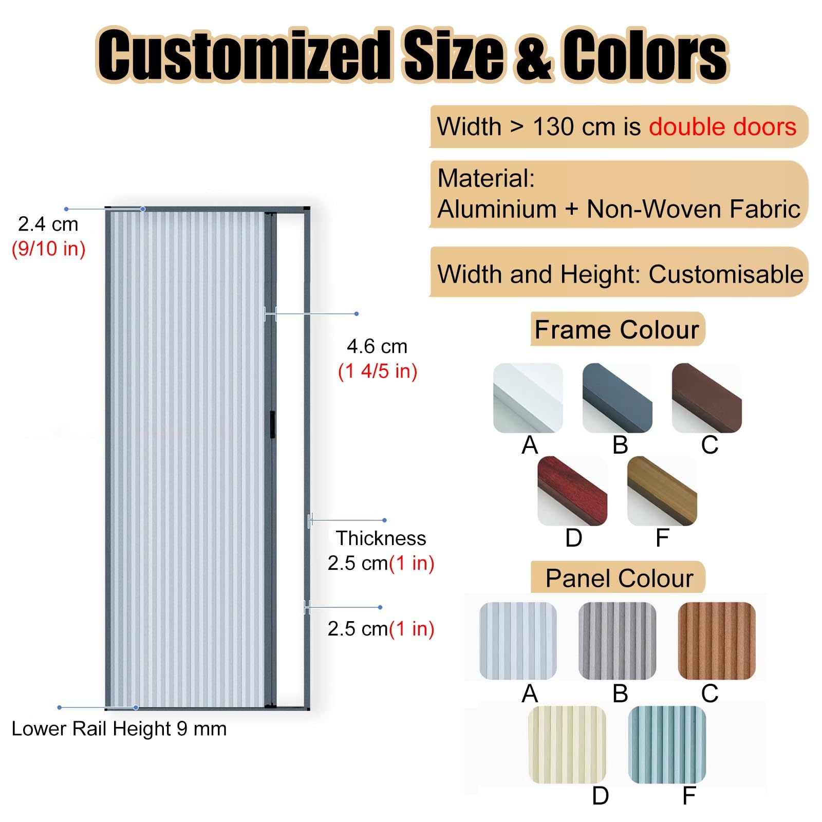 Puerta Corredera Plegable 70 80 90 100 110 120 130 CM Biombo Interior De Una Sola Puerta Panal De Abeja Con Marco De Aluminio Rojo, Puerta Acordeón Plegable A Medida, Sin Perforaciones(Gray,WxH 110cmx