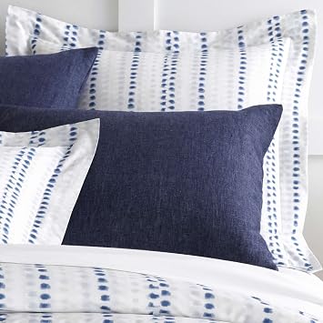 Ink Dots Blue Graphic Percale Cotton Duvet Sham, Standard
