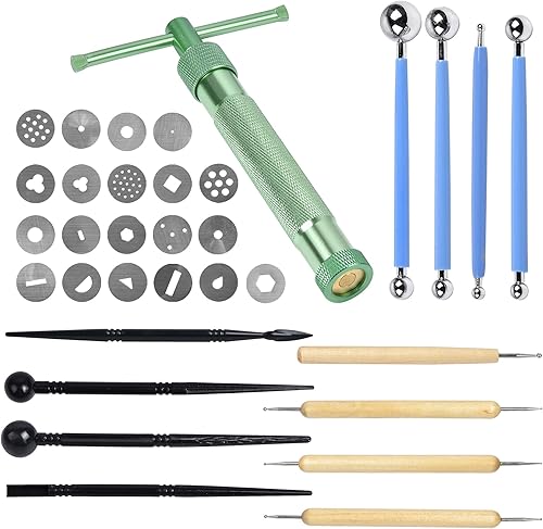 Supkiir Extrusora de fondant de arcilla, suministros de decoración de pasteles, herramienta de modelado de azúcar, pistola extrusora de arcilla con