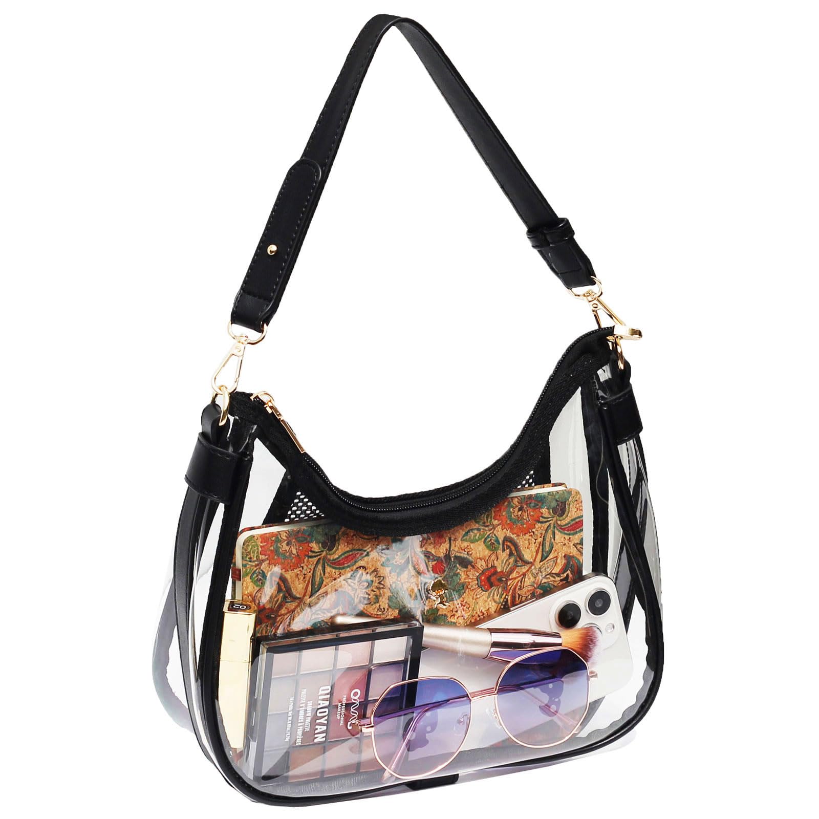 Clear Shoulder Bag for Women – Stadium-Approved Cute Hobo Tote, Crossbody Handbag & Mini Clutch Purse