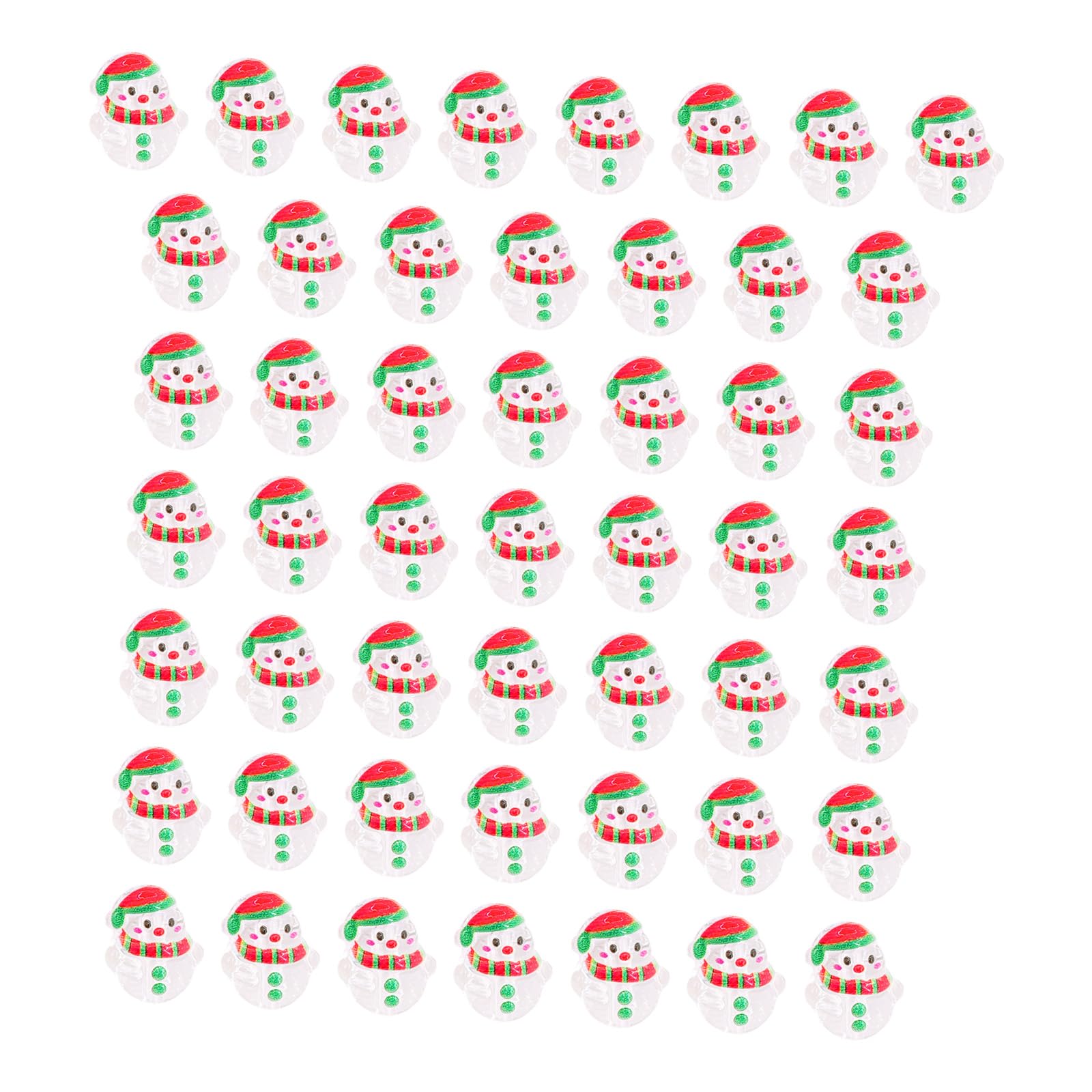 Kalttoy 50Pcs Acrylic Beads 16x20mm Holiday Snowman Beads with Hole for Craft Christmas Decoration Jewelry Accessories Snowman Bead Ornaments