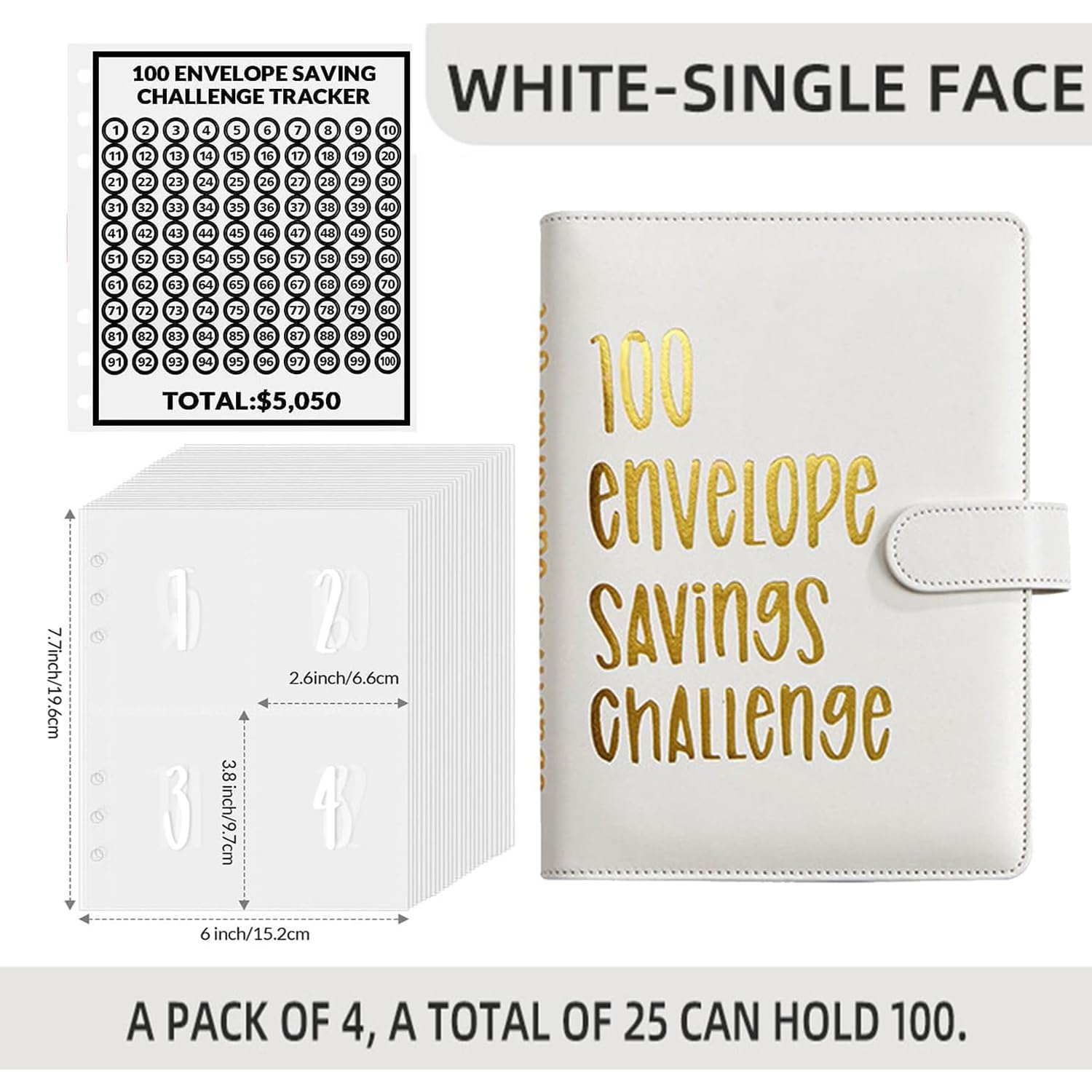100 Umschlag Saving Challenge,Budget Planner Deutsch,A5 Haushaltsplaner mit Umschlägen,Budget Binder Einfache und Unterhaltsame Möglichkeit zu Sparen 5050 €,Sparbuch für Geld Sparen Challenge