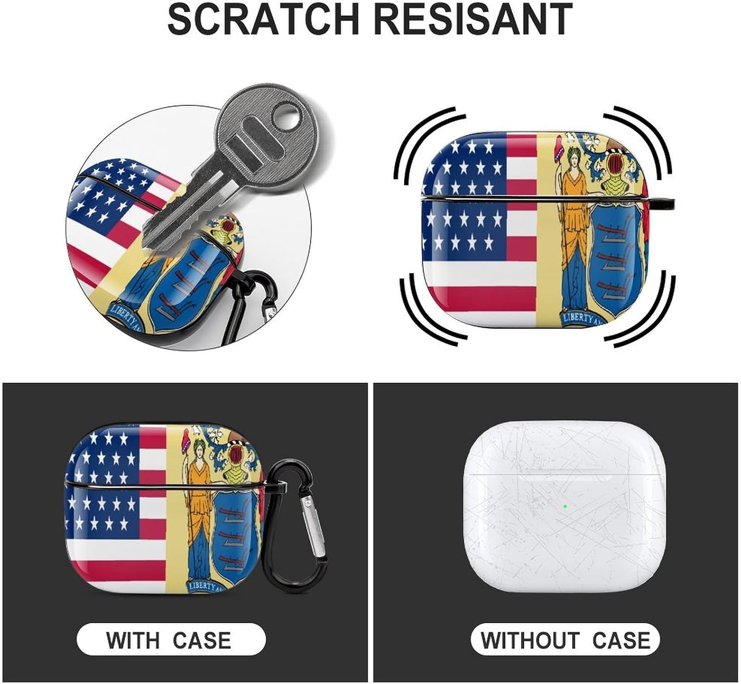 Flag of USA and New Jersey Funny Earbuds Case for Airpods 3 image 3