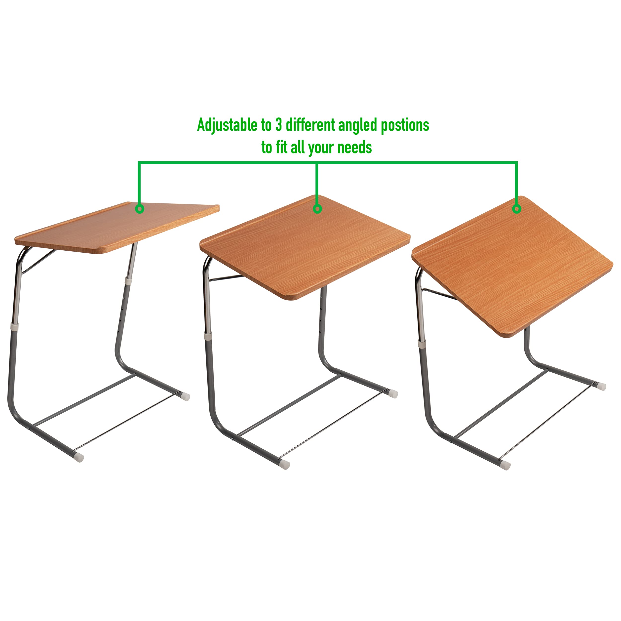 Mind Reader Drawing TV Tray, Angled Adjustable Height, Portable, Brown