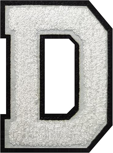 Miniatura 34 de 2 parches de letras de felpilla termo-adhesivas de 4.5 pulgadas, parches de letras universitarias con puntada de felpilla roja/blanca para ropa (H)