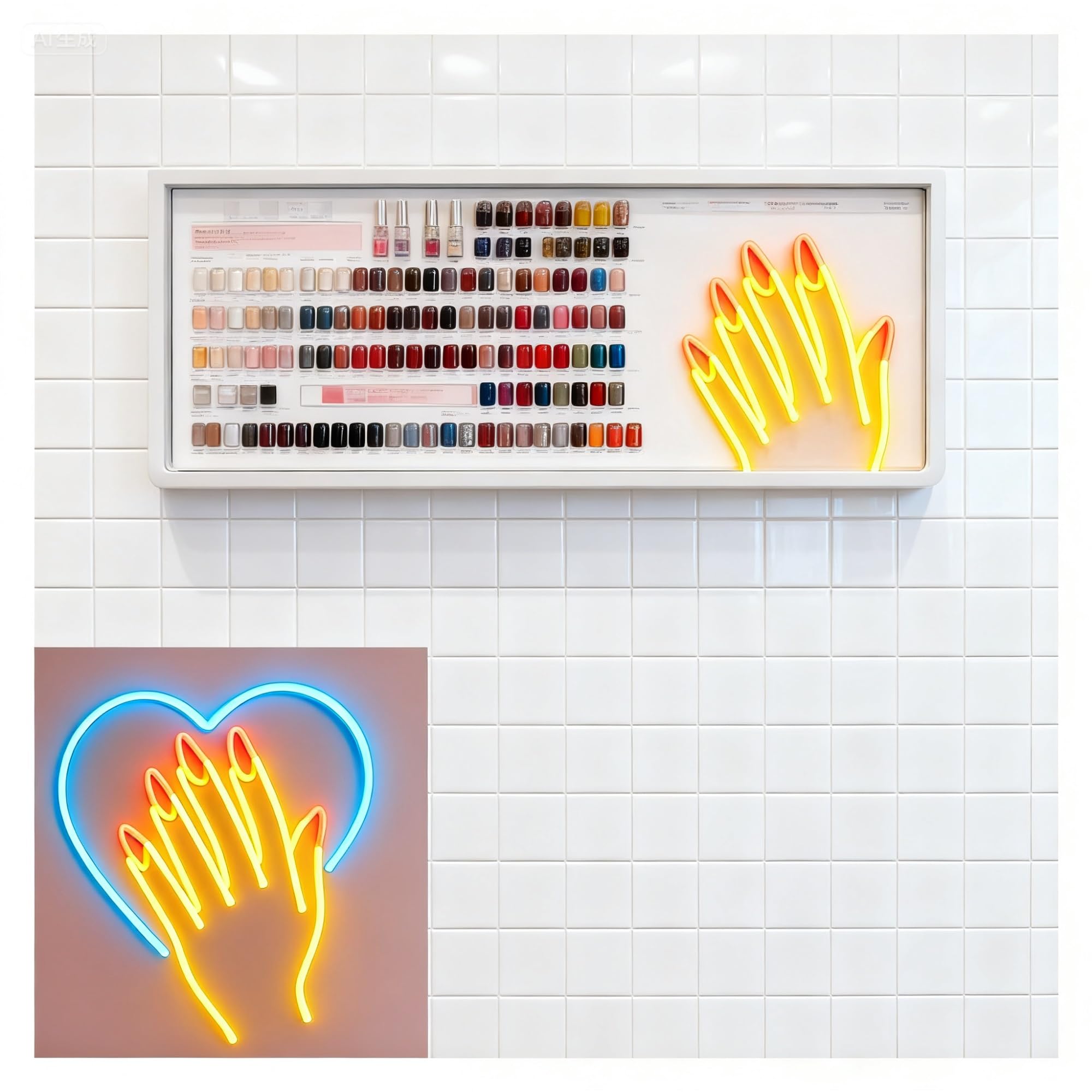 néon signe Enseigne Lumineuse Néon Pour Manucure, Alimentée Par USB, Intensité Variable, Pour Salon, Studio, Décoration Murale, Vitrine,40x35cm