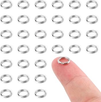 30pcs Split Ring, 6mm O Ring Connector Mini Stainless Steel Key Chain Small