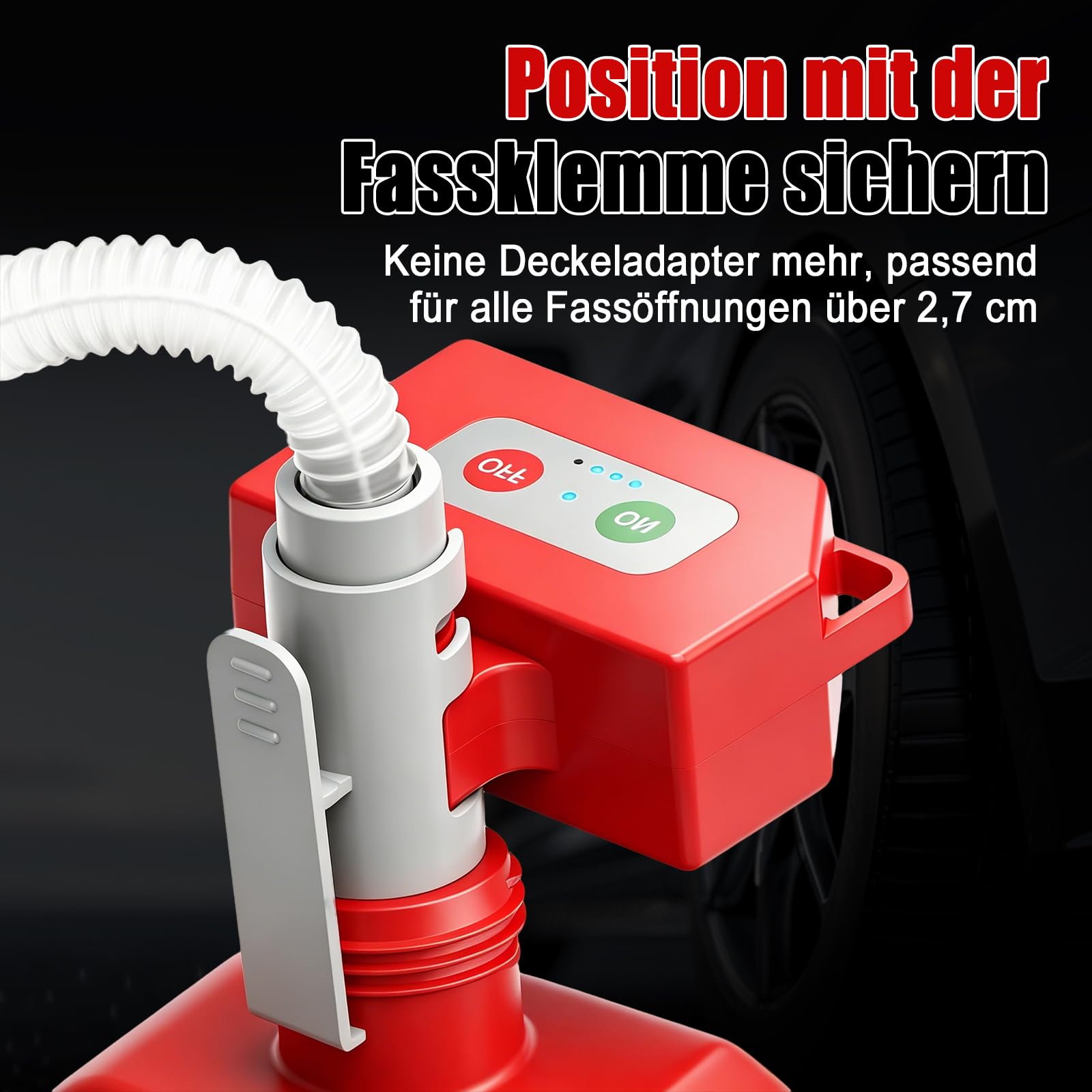 Kraftstoff Umfüllpumpe mit Auto-Stopp-Sensor,Aufladbare tragbare Dieselpumpe, Elektrische Transferpumpe mit 1.8M Schlauch, Dieselpumpe für Benzin, Diesel,Wasser und Öl